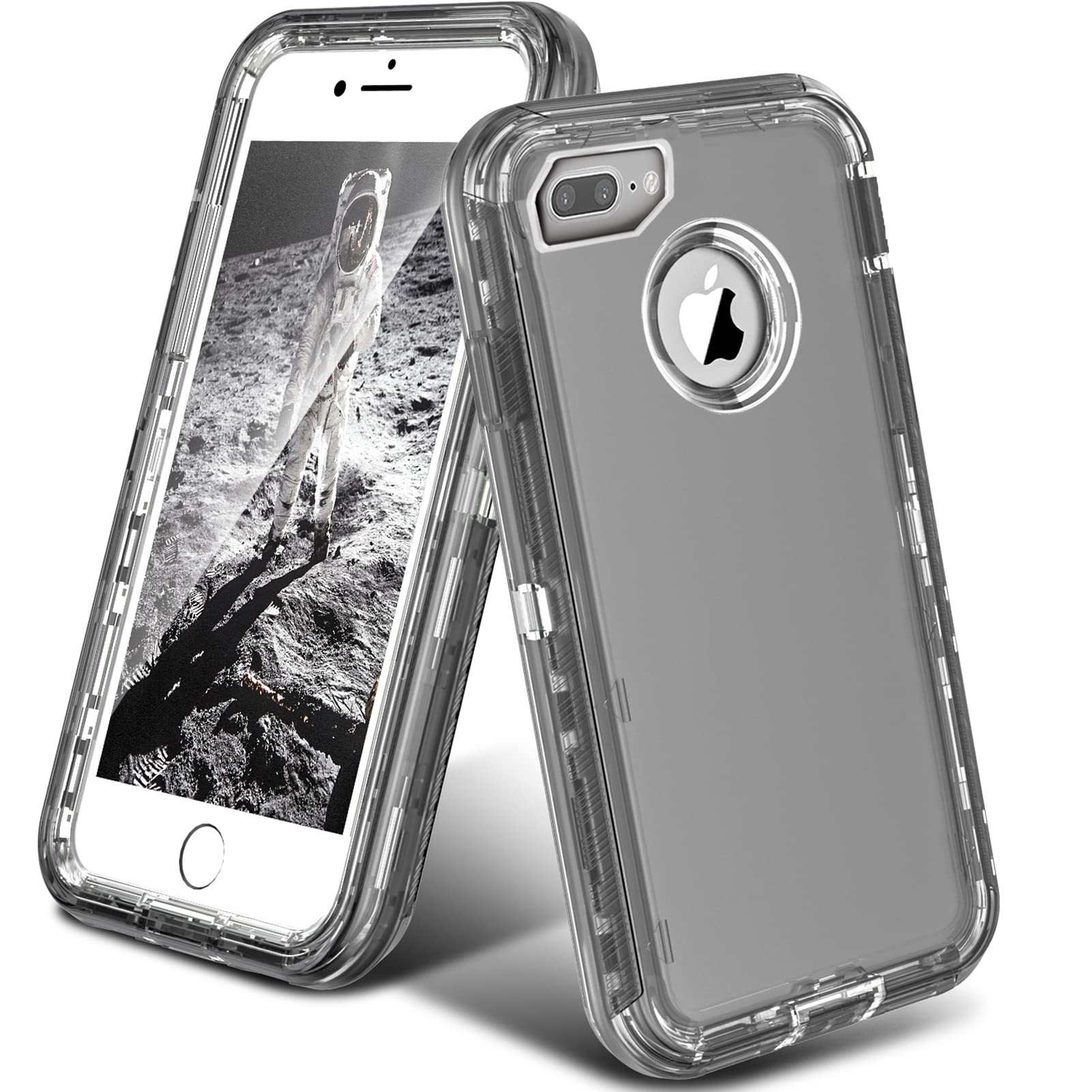 Oribox Case Compatible With Iphone 7 Plus Case, Compatible With Iphone 8 Plus Case, Heavy Duty Shockproof Anti Fall Clear Case