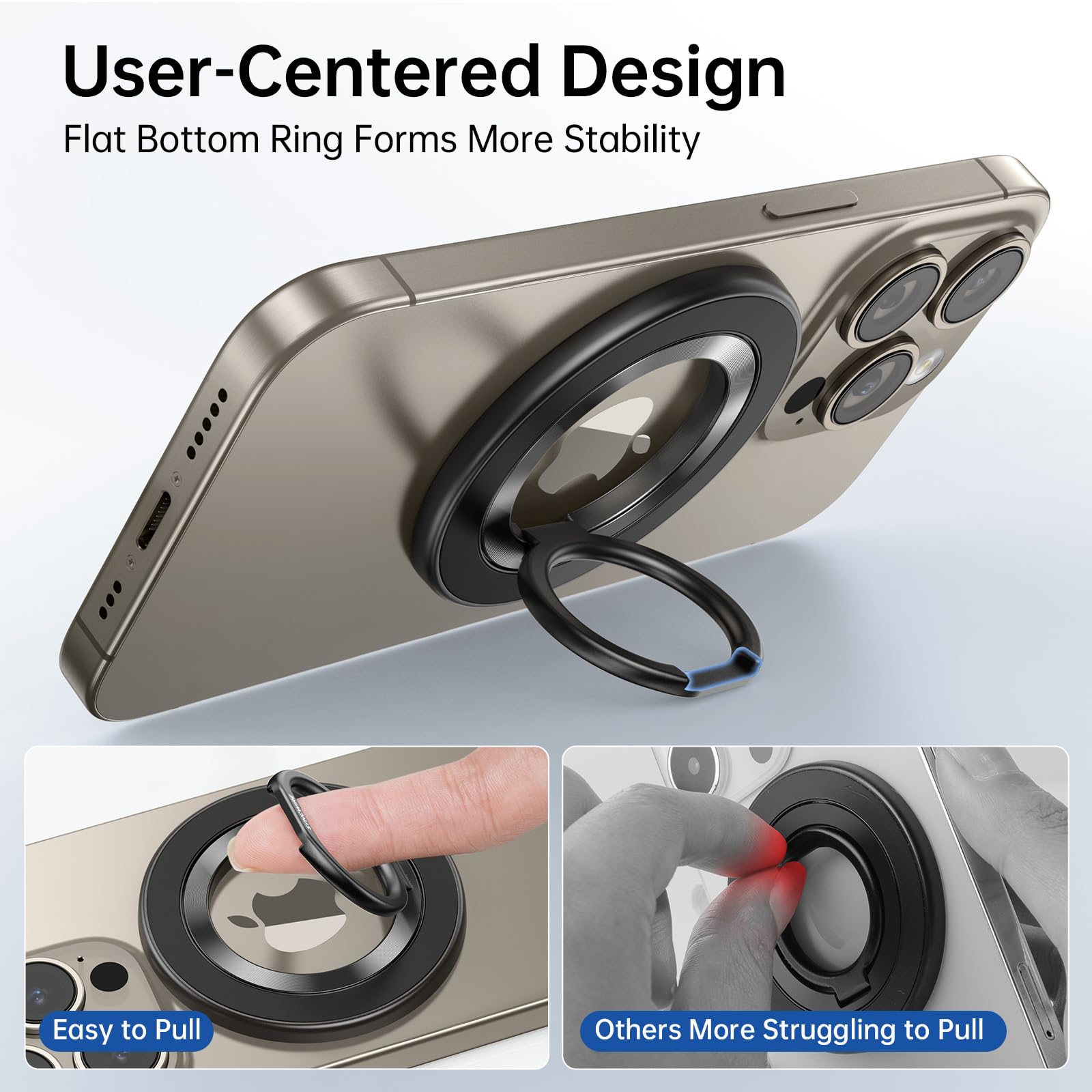Syncwire Magnetic Phone Ring Holder For Magsafe, Magnetic Ring Holder Cell Phone Grip Stand Finger Ring Kickstand With Two Sided