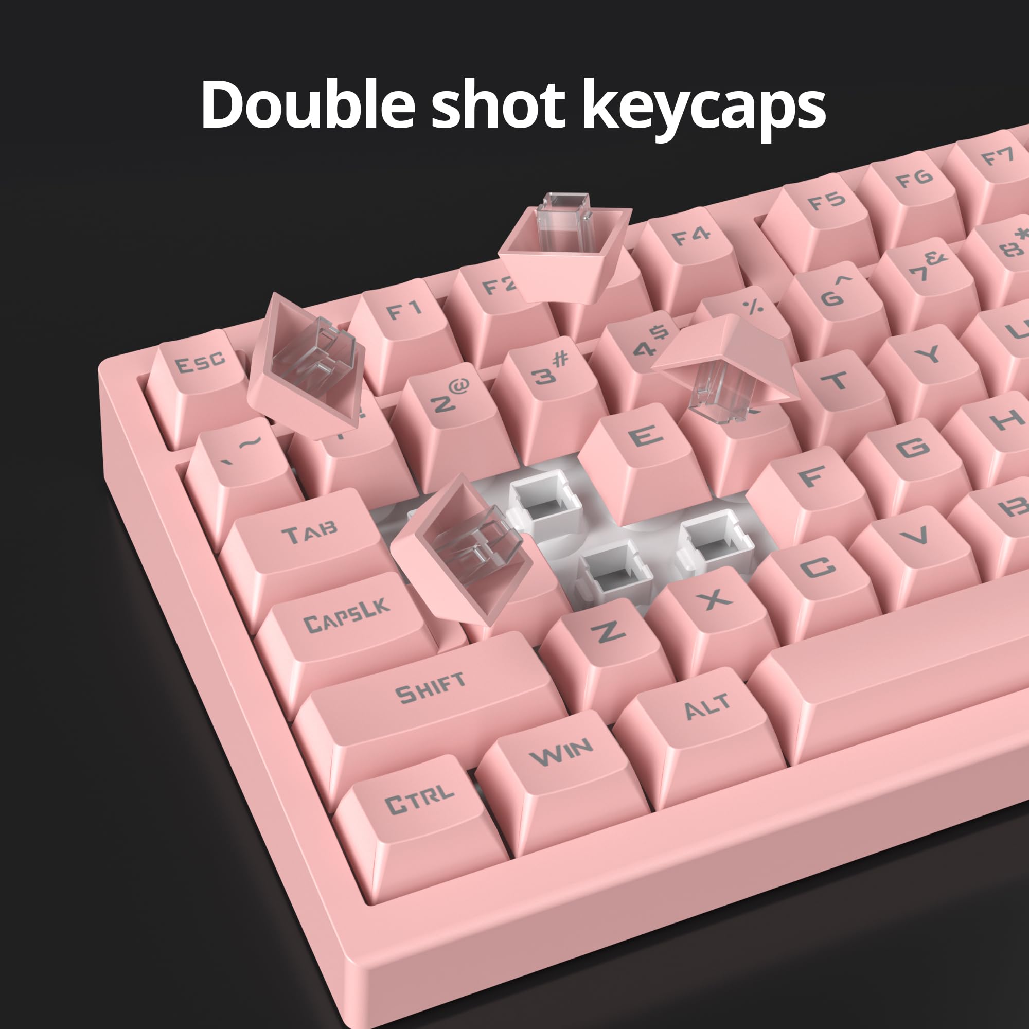 Owpkeenthy Pink Gaming Keyboard, Cute Creamy Keyboard Backlit Wired Quiet Office Keyboard Membrane 104 Keys Mechanical Feeling S