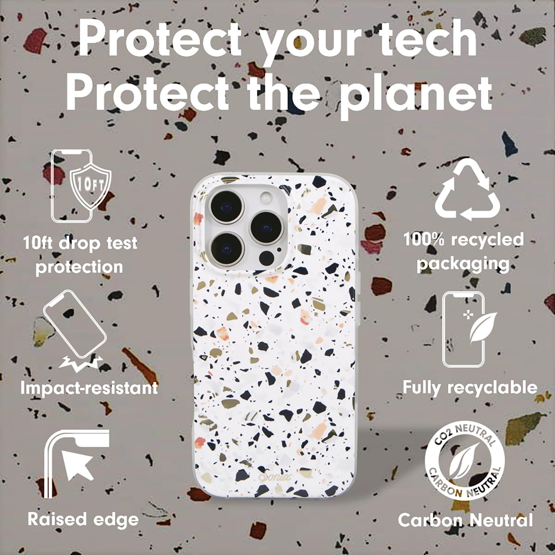 Sonix Case For Iphone 16 Pro | Compatible With Magsafe | 10Ft Drop Tested | Terrazzo Confetti