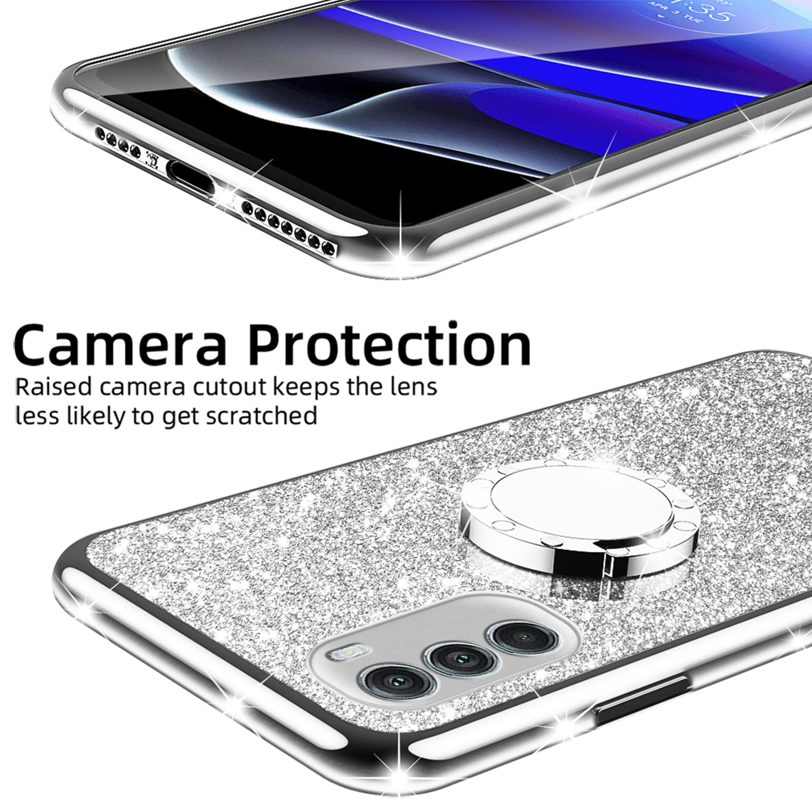 Case For Moto G Stylus 5G 2022 (Not Moto G Stylus 5G 2021/4G), Motorola Phone Case With Ring Kickstand Lanyard Bumper Shockproof