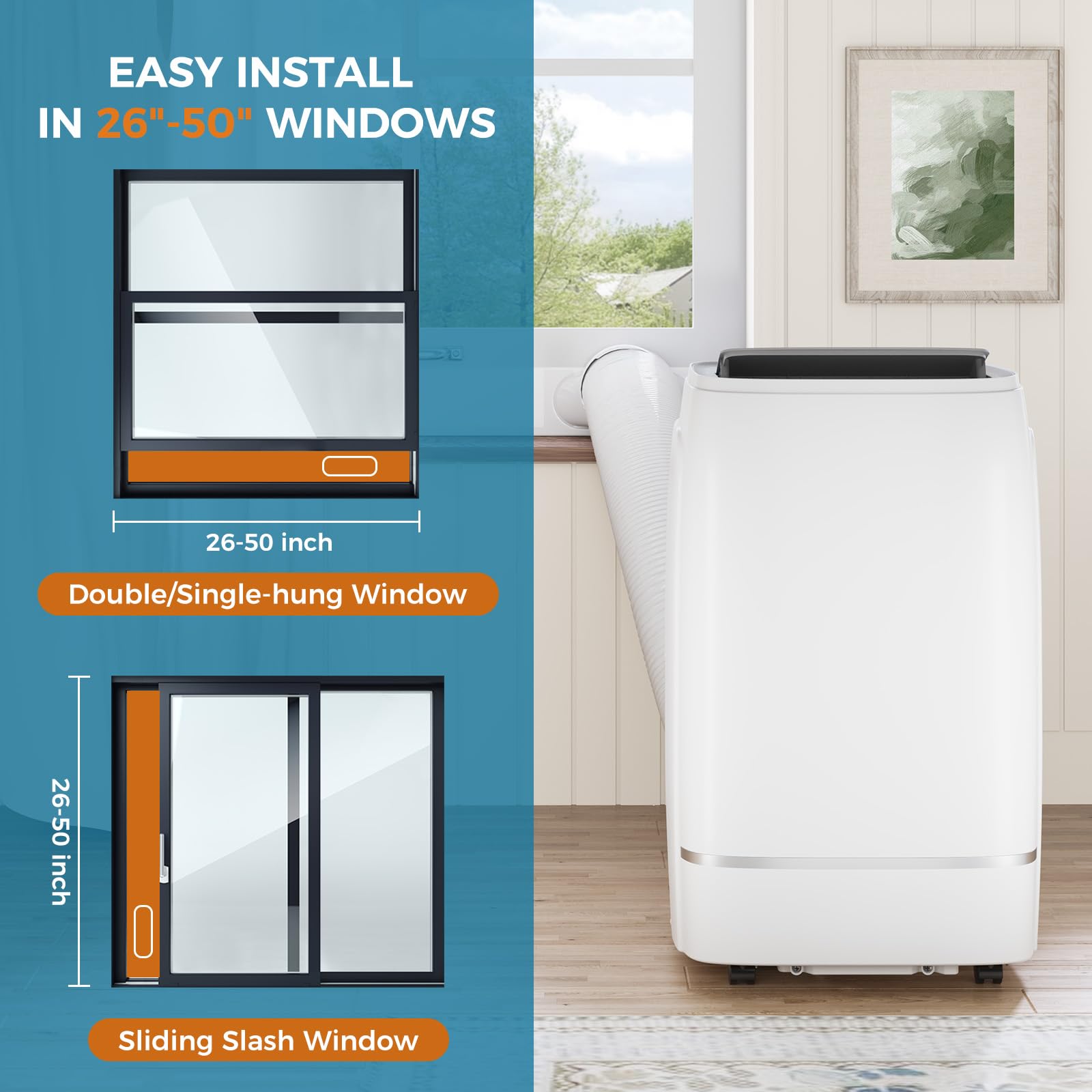 Electactic 12000 Btus Portable Air Conditioner With Cooling/Dehumidification/Fan/Sleep Mode, 4-In-1 Portable Ac With 24H Timer &