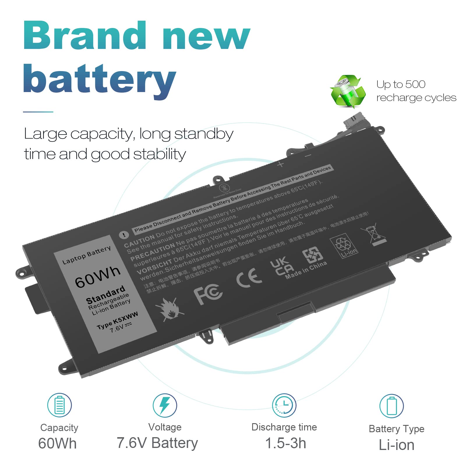 Fancy Buying K5Xww Laptop Battery For Dell Latitude 7389 7390 2 In 1 Latitude 12 5000 5289 2 In 1, Fits E5289 L3180 Series P29S0