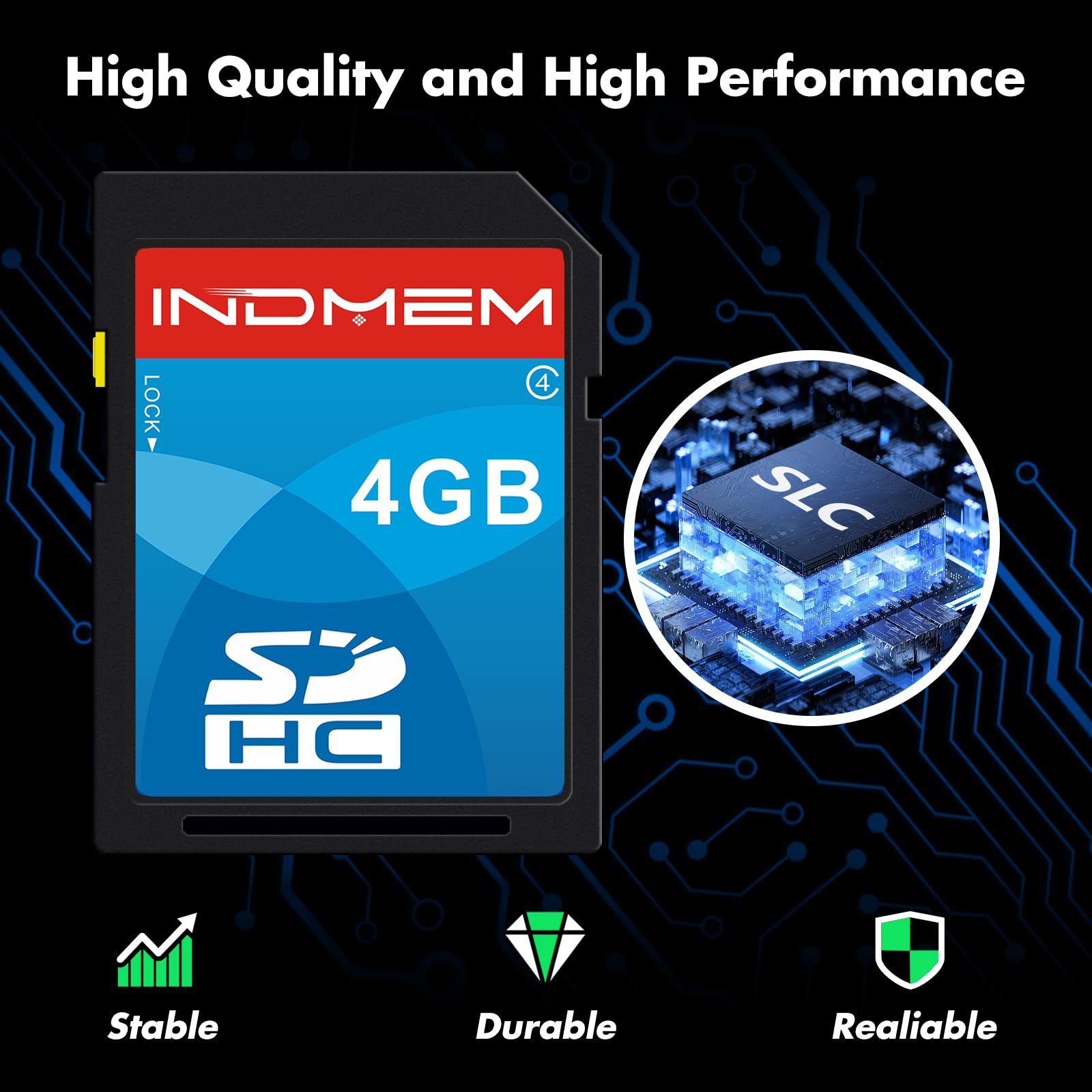 Indmem Sd Card 4Gb 5 Pack Sdhc Class 4 Flash Memory Card 4 Gb Digital Camera Cards