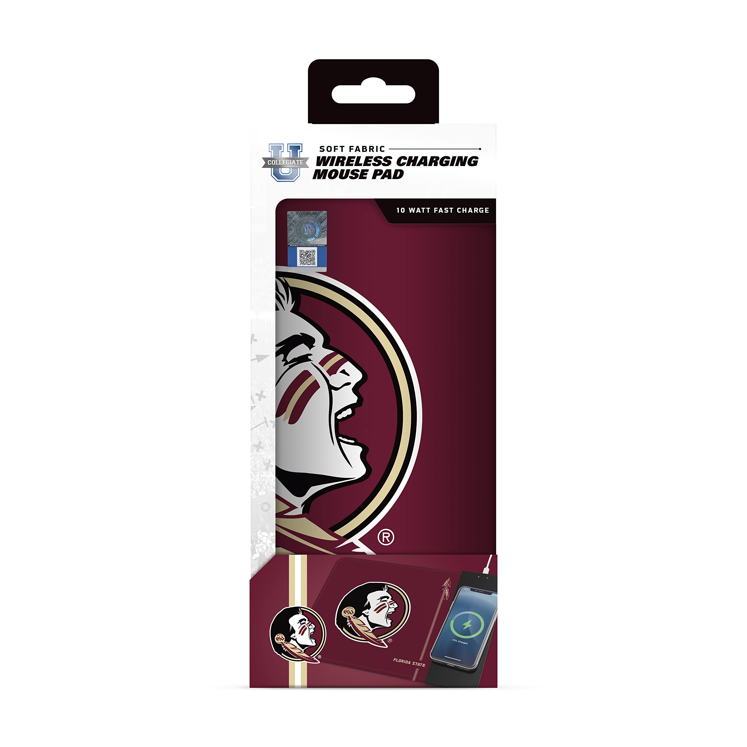 Soar Ncaa Wireless Charging Mouse Pad, Florida State Seminoles