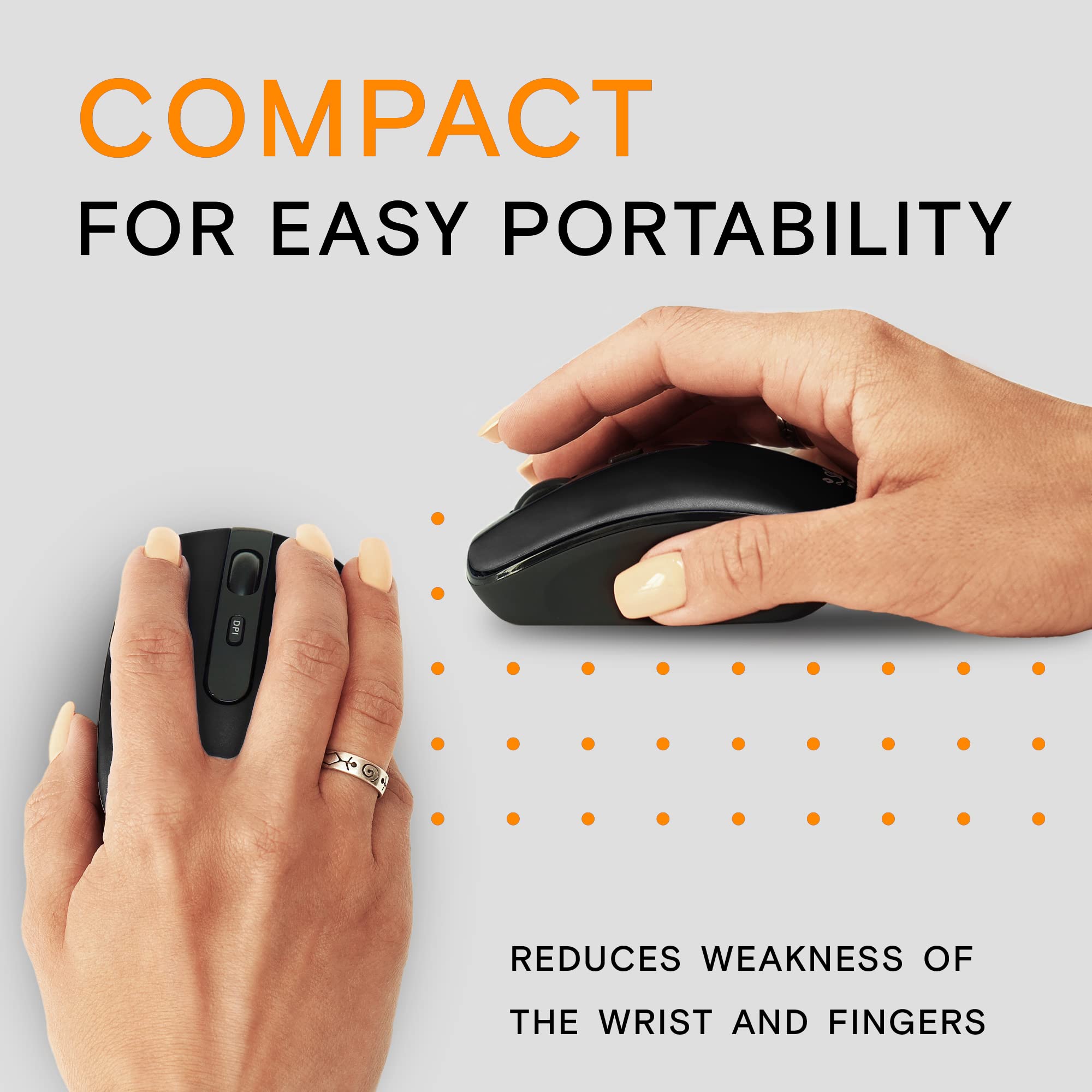 Shhhmouse Silent Wireless Mouse For Laptop Small Compact Cordless Computer Mice With Usb 2.4 Ghz   Quiet Click, 3 Dpi Levels, Tr