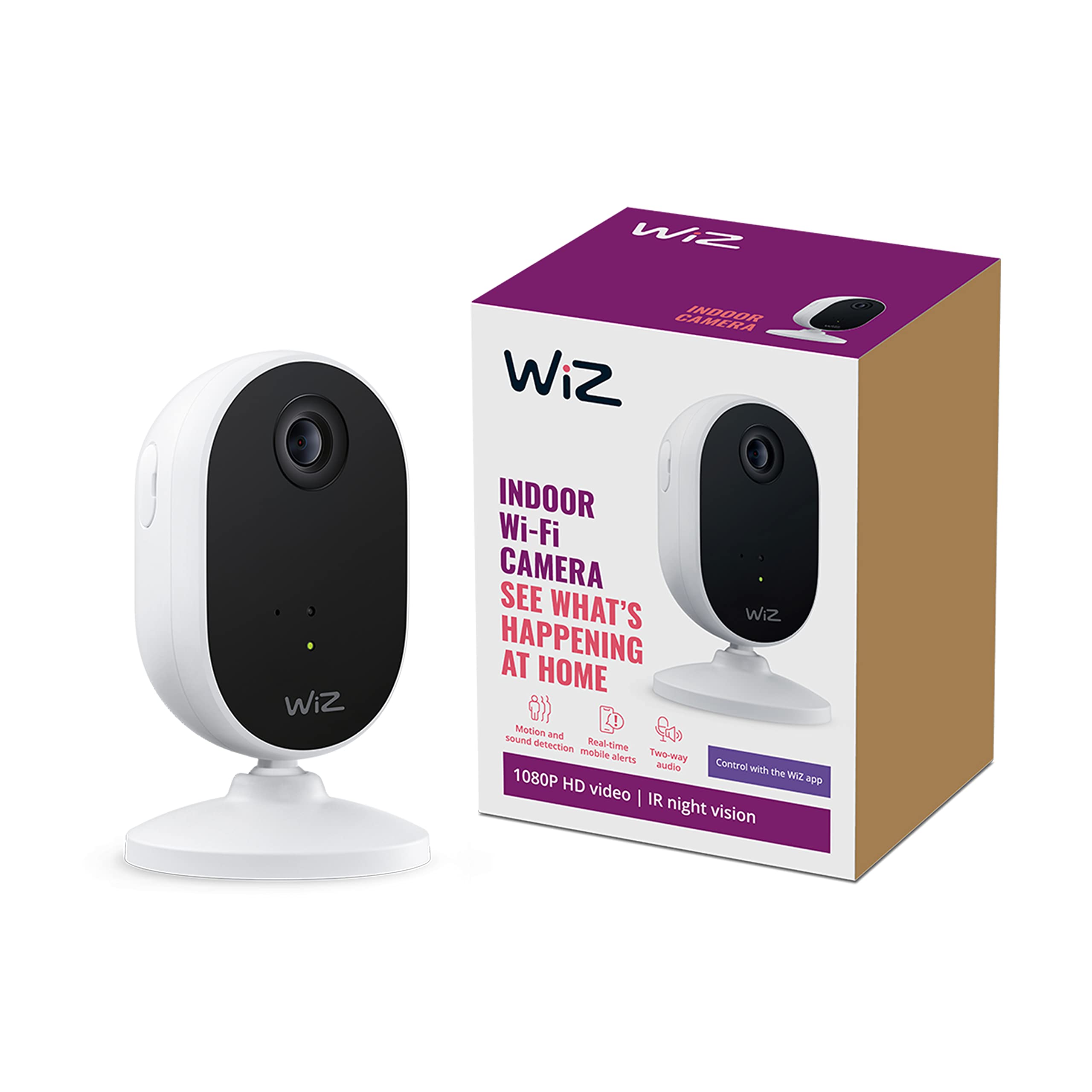Wiz Indoor Security Camera, 1080P Hd Video With Motion Detection And Full Duplex Audio, Compatible With Alexa, Google Assistant