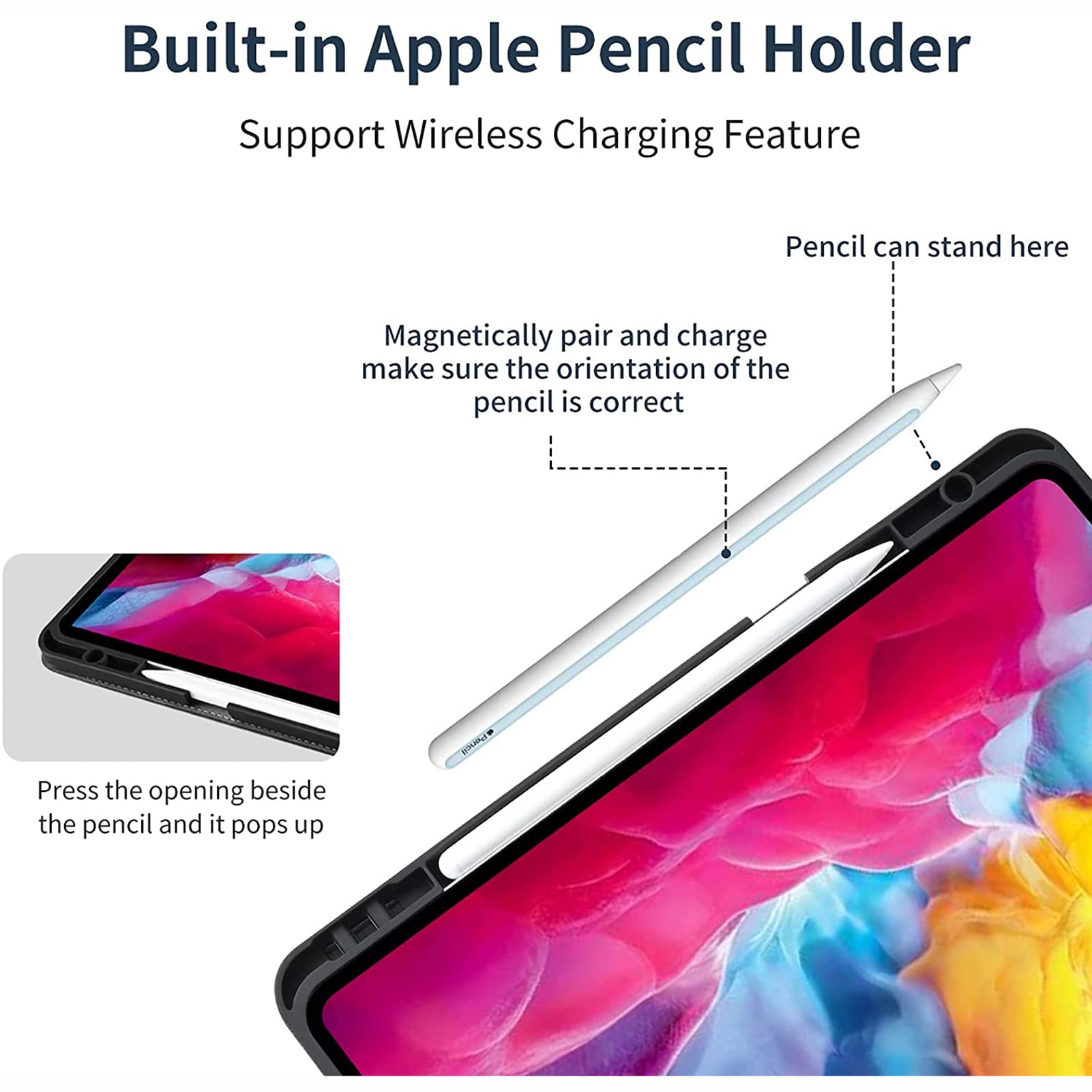 Gexmil Genuine Leather Case For Ipad Pro 11 Inch 4/3/2/1St Gen 2022/2021/2020/2018,Smart Folio With Pencil Holder,Protective Sho