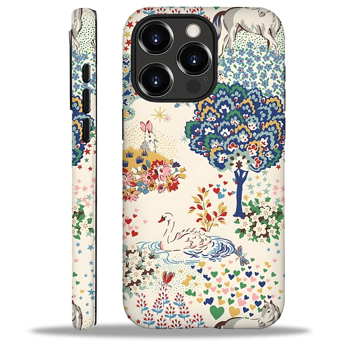 For Iphone 16 Pro Max Case Matte 2-In-1 6.7Inch With Soft Tpu+Hard Pc Anti Drop Shock-Absorbing Horse Rabbit Duck Protective Pho