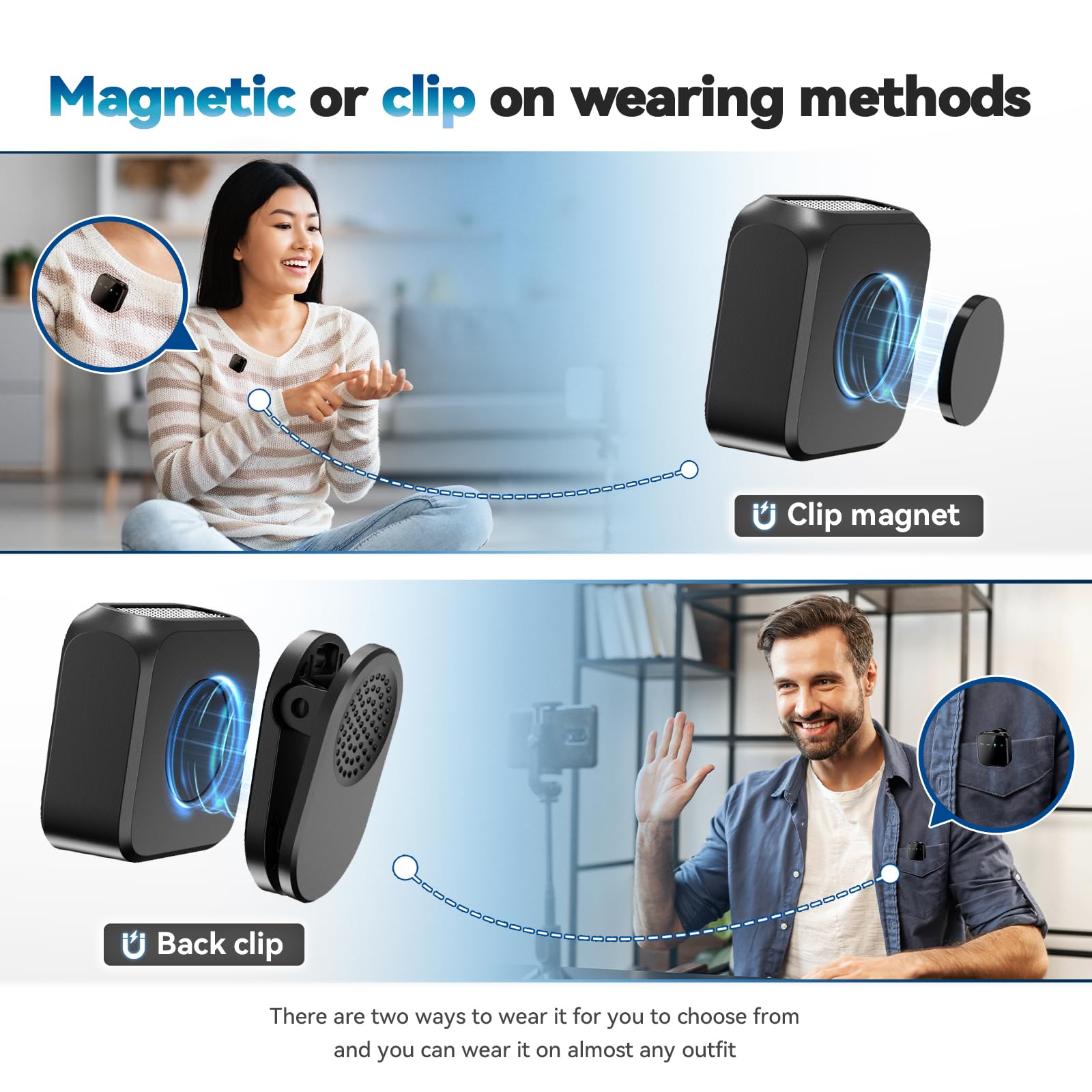 Amazpro Usb C Wireless Lavalier Microphone For Iphone Ipad And Android, Mini Microphone With Noise Reduction, Plug-Play Clip On