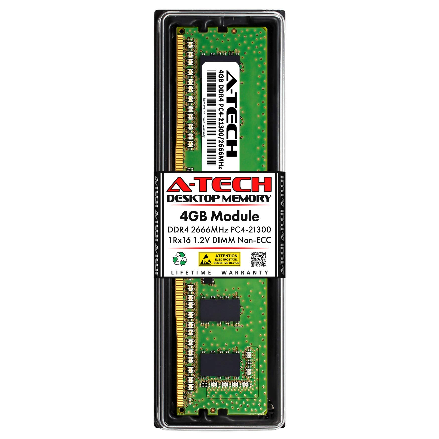 A Tech 4Gb Ram Replacement For Samsung M378A5244Cb0 Ctd | Ddr4 2666Mhz Pc4 21300 1Rx16 1.2V Udimm Non Ecc 288 Pin Dimm Memory Mo
