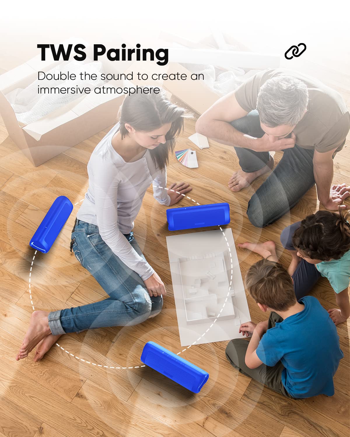 Bluetooth Portable Wireless Speakers With Hd Sound, Ipx5 Waterproof, Up To 24H Playtime, Tws Pairing, Bt5.3, For Home/Party/Outd