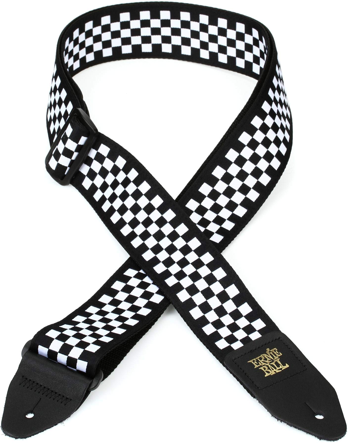 Ernie Ball Jacquard Guitar Strap, Black And White Checkered (P04149)