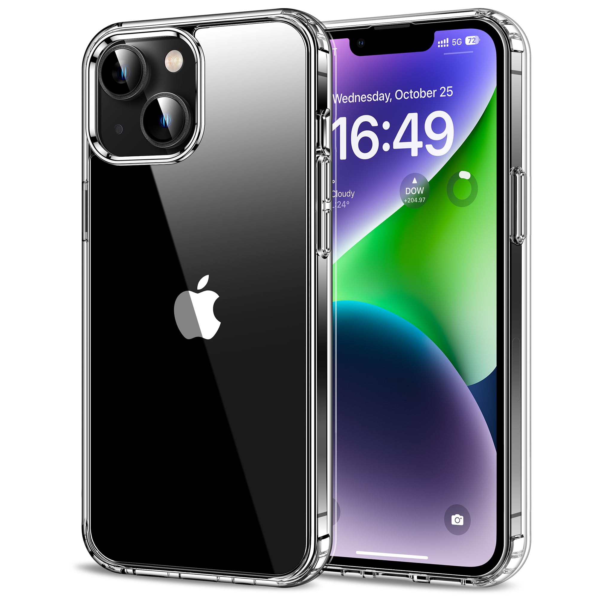HOOMIL Case for iPhone 14 Plus 6.7-Inch, Non-Yellowing, Drop Protection, Anti-Scratch Transparent Hard Back Phone Cover - Crysta