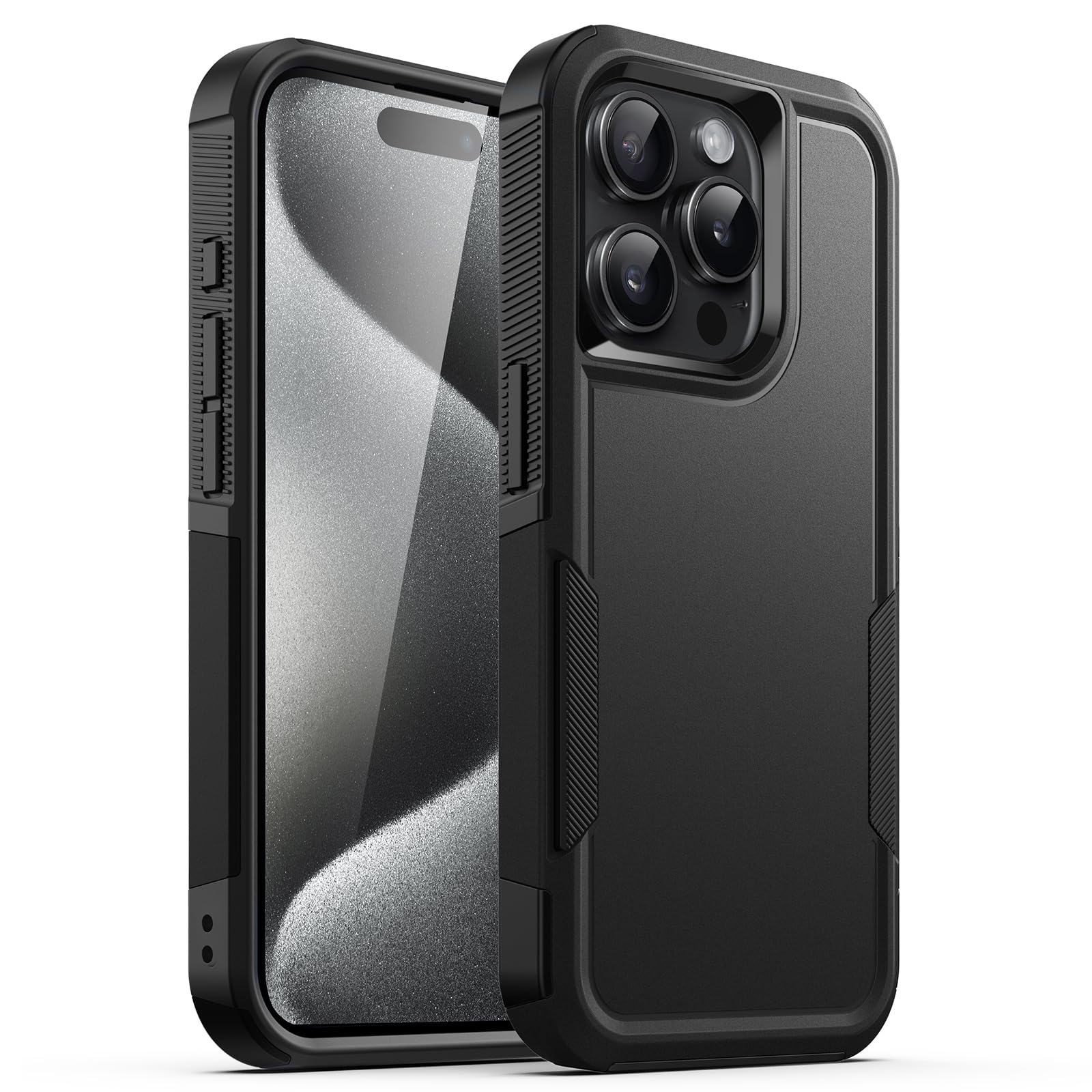 JETech Case for iPhone 15 Pro 6.1-Inch, Heavy Duty Dual-Layer Rugged Protection, Shockproof Protective Tough Phone Cover with Ma