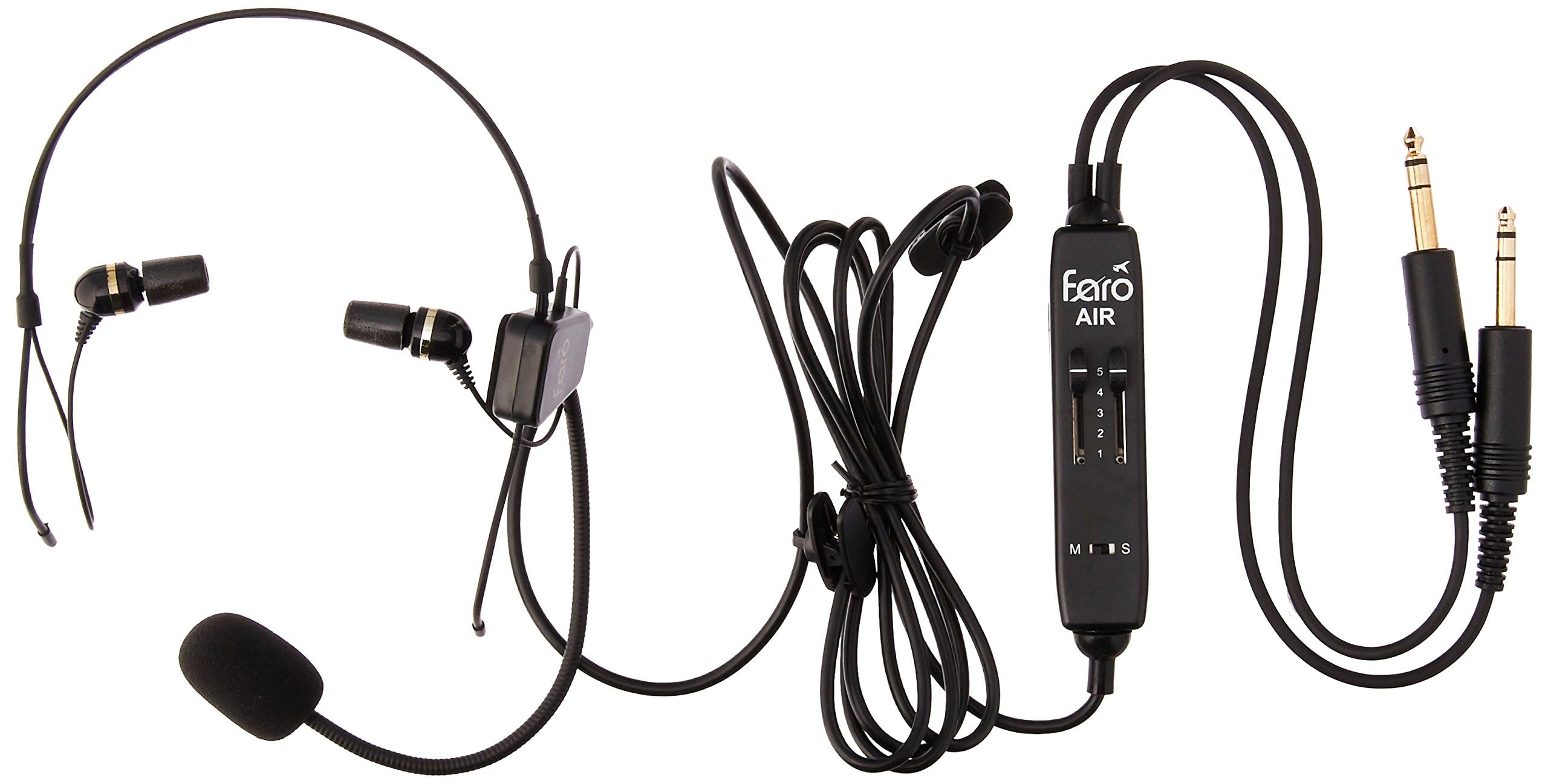 Faro Air In Ear Aviation Headset Premium Pilot Headset   Compare With Clarityaloft, Black