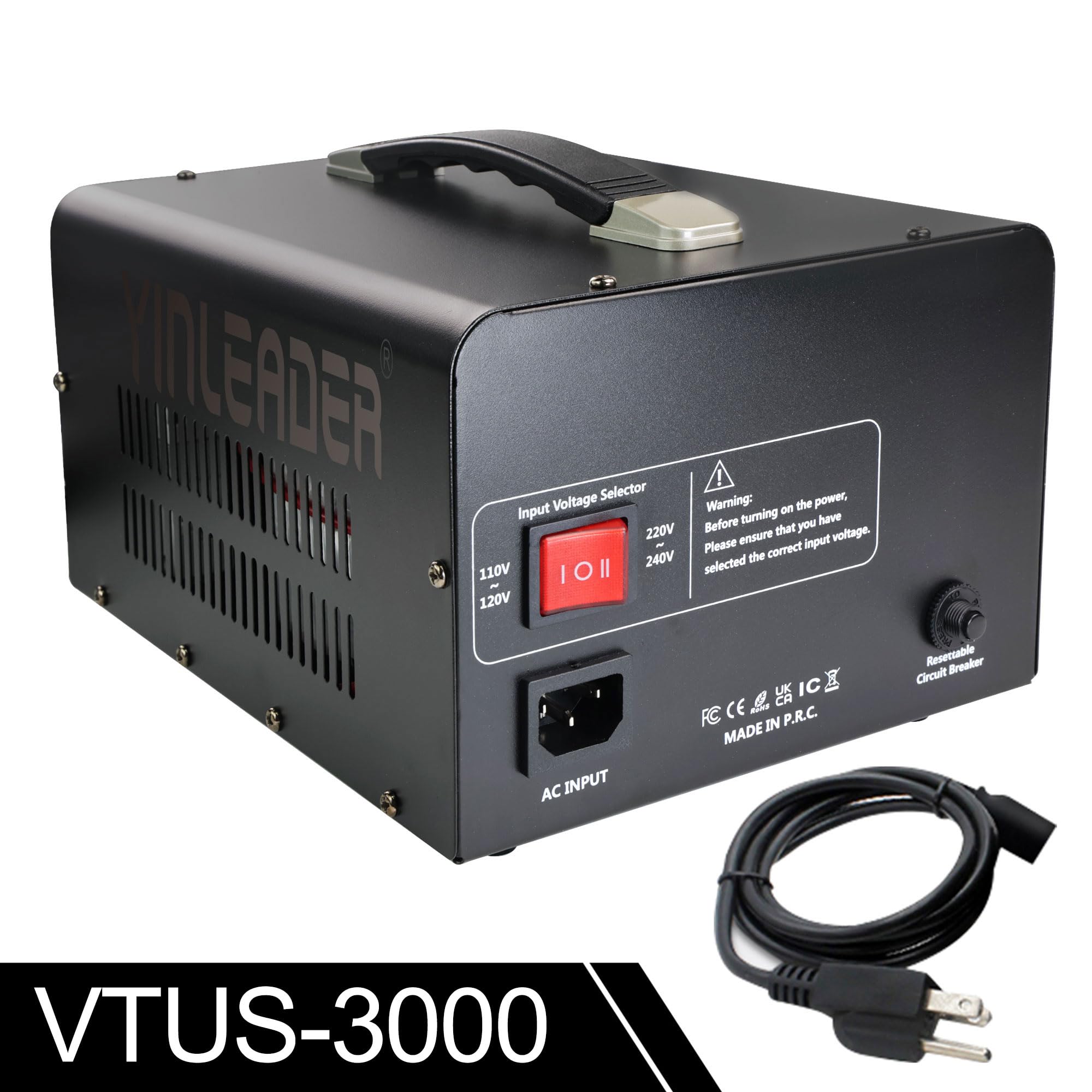 Yinleader Voltage Converter Transformer(110V To 220V, 220V To 110V) Step Up/Down Transformer Converter 110/120 Volt   220/240 Vo