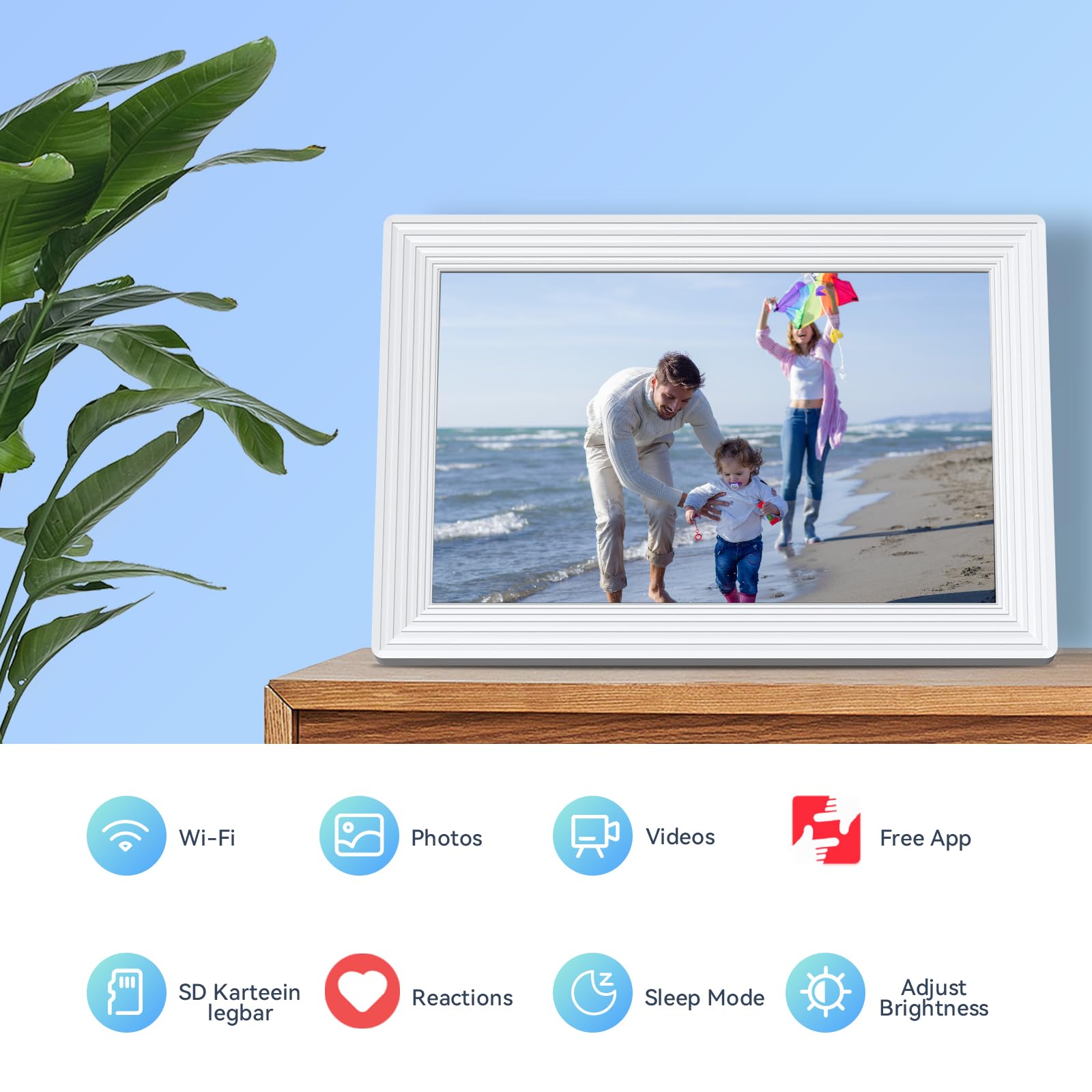 Frameo 5G Wifi Digital Photo Frame, 10.1'' Digital Picture Frame With Auto Rotate, 1280X800 Ips Touch Screen, Easy Setup To Shar
