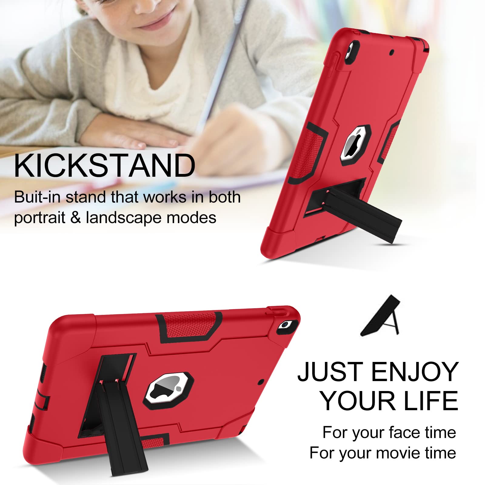 Bentoben For Ipad Air 3Rd Generation Case, Ipad Pro 10.5'' 2017 Case, 3 Layers Heavy Duty Rugged Shockproof Kickstand Protective