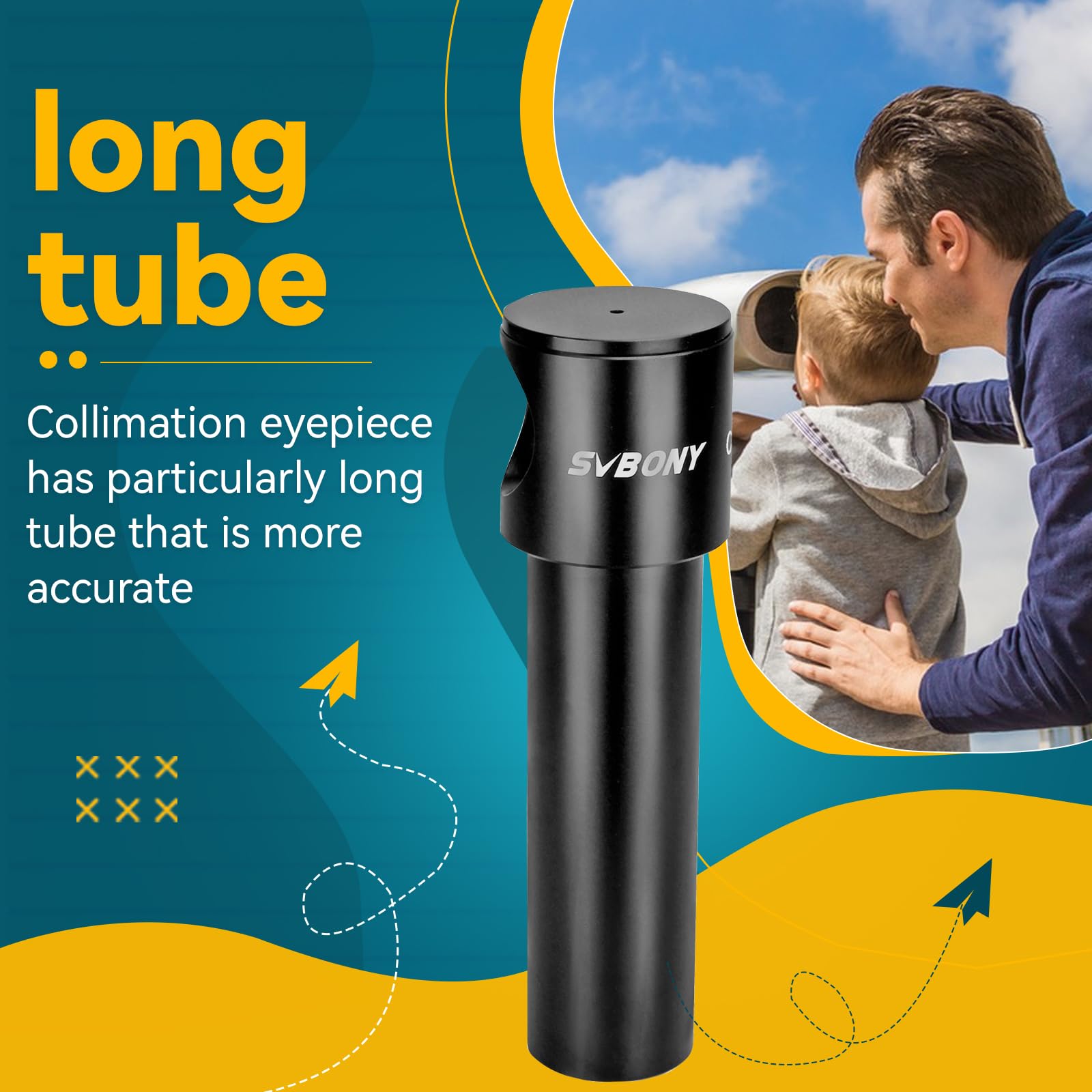 Svbony Sv197 Collimating Cheshire Eyepiece, 1.25 Inch Collimation Eyepiece, For Newtonian Reflector Telescope