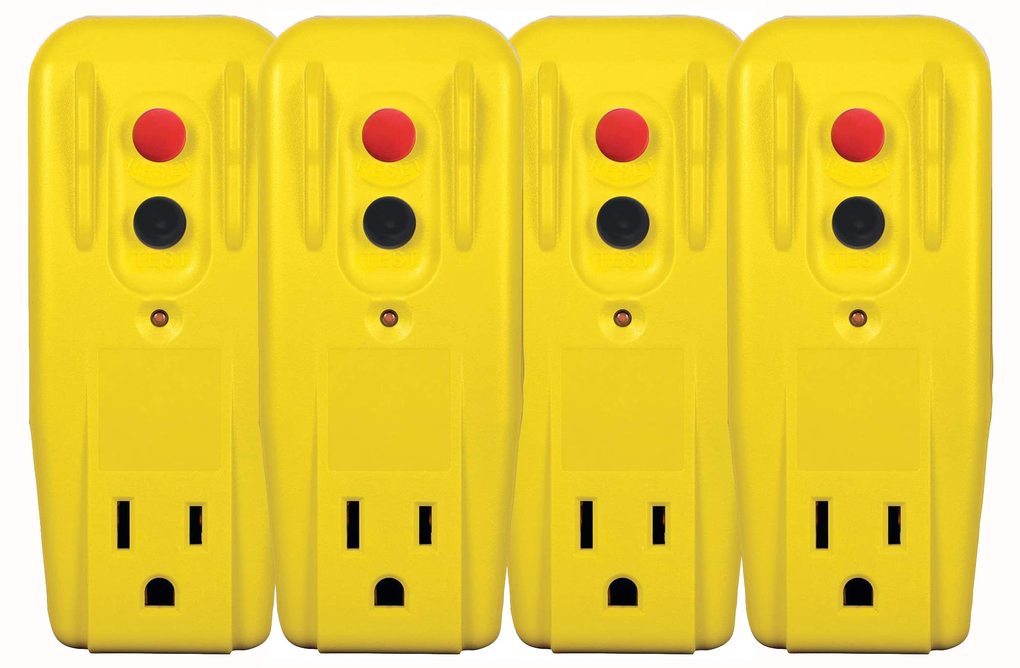 Tower Manufacturing 30439005 Auto Reset 15 Amp Grounded 3 Prong Gfci Single Outlet Adapter, Yellow (F?Ur ???K)