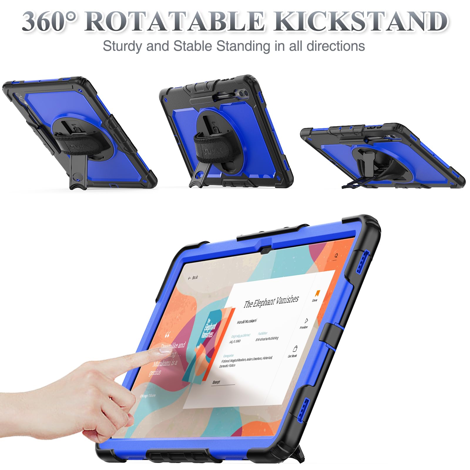 Seymac Stock Case For Samsung Galaxy Tab S9 Ultra/ S8 Ultra Tablet Case 14.6'' With Screen Protector Pencil Holder [360 Rotating