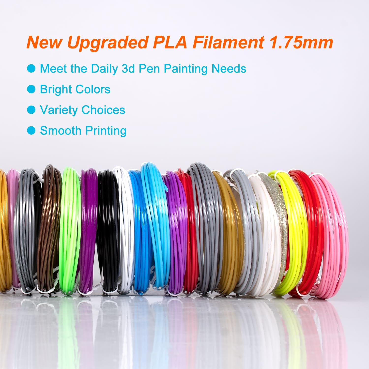 Kretrum 3D Pen Filament Refills 28 Colors 1.75Mm Pla 3D Printing Pen Filament Refills Compatible With Mynt3D Scrib3D Pika3D 3D P