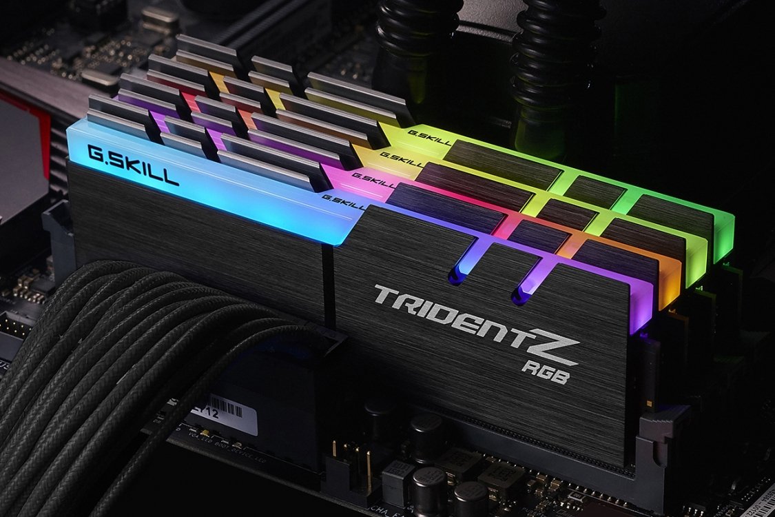 G.Skill F4 3600C16Q 32Gtzr 32 Gb (8 Gb X 4) Trident Z Rgb Series Ddr4 3600 Mhz Dual Channel Memory Kit   Black With Full Length