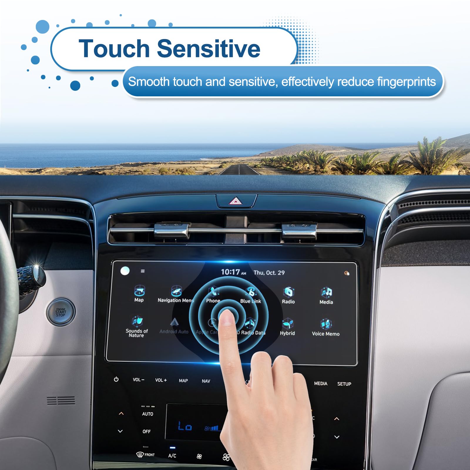 Coleya 2022 2024 Santa Cruz Screen Protector, For 2024 Santa Cruz (Sel,Night,Xrt,Limited)/ 2023 (Sel,Sel Premium,Limited)/ 2022