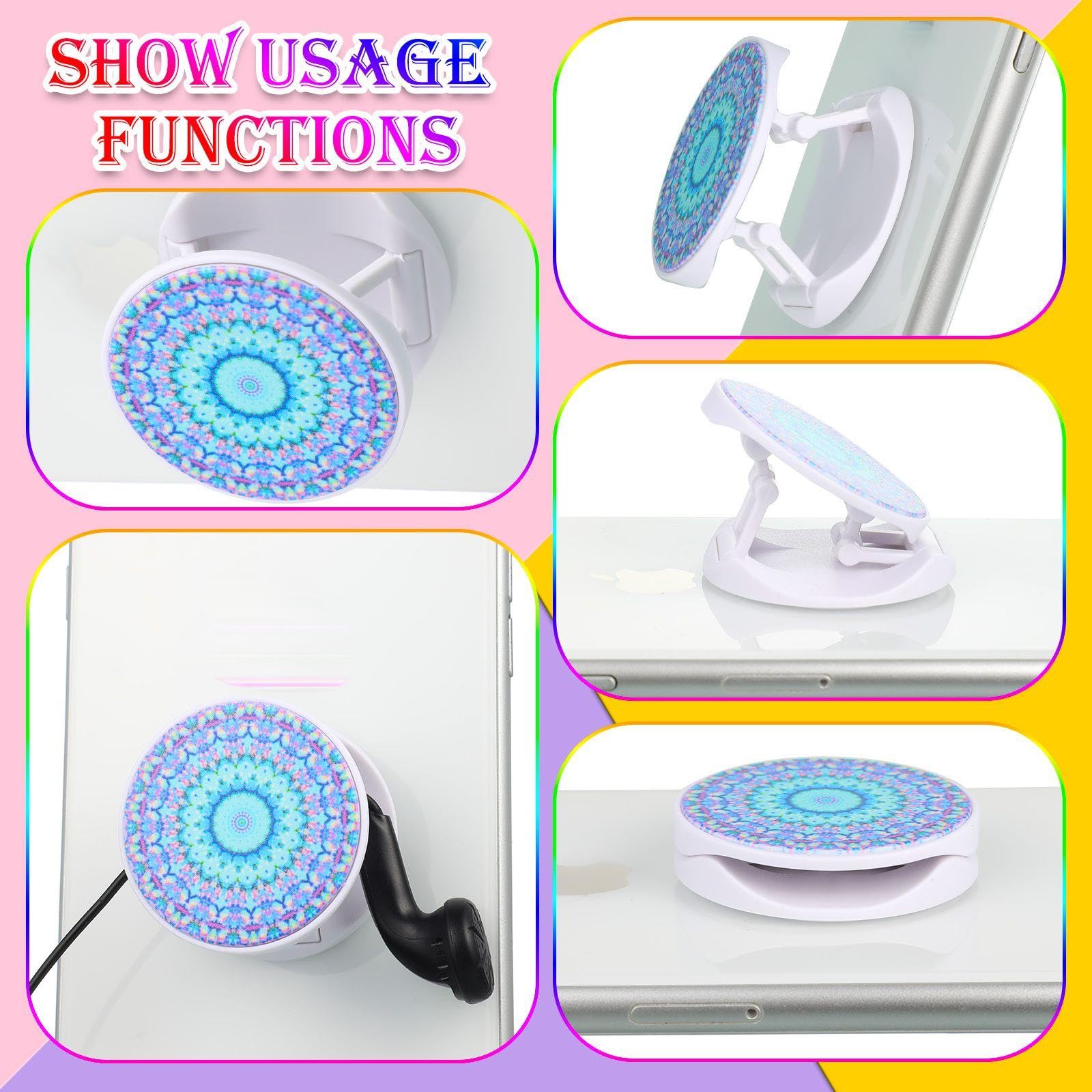 9 Pieces Cell Phone Grip Holder Colorful Collapsible Phone Holder Self Adhesive Sublimation Phone Holders For Smartphone And Tab