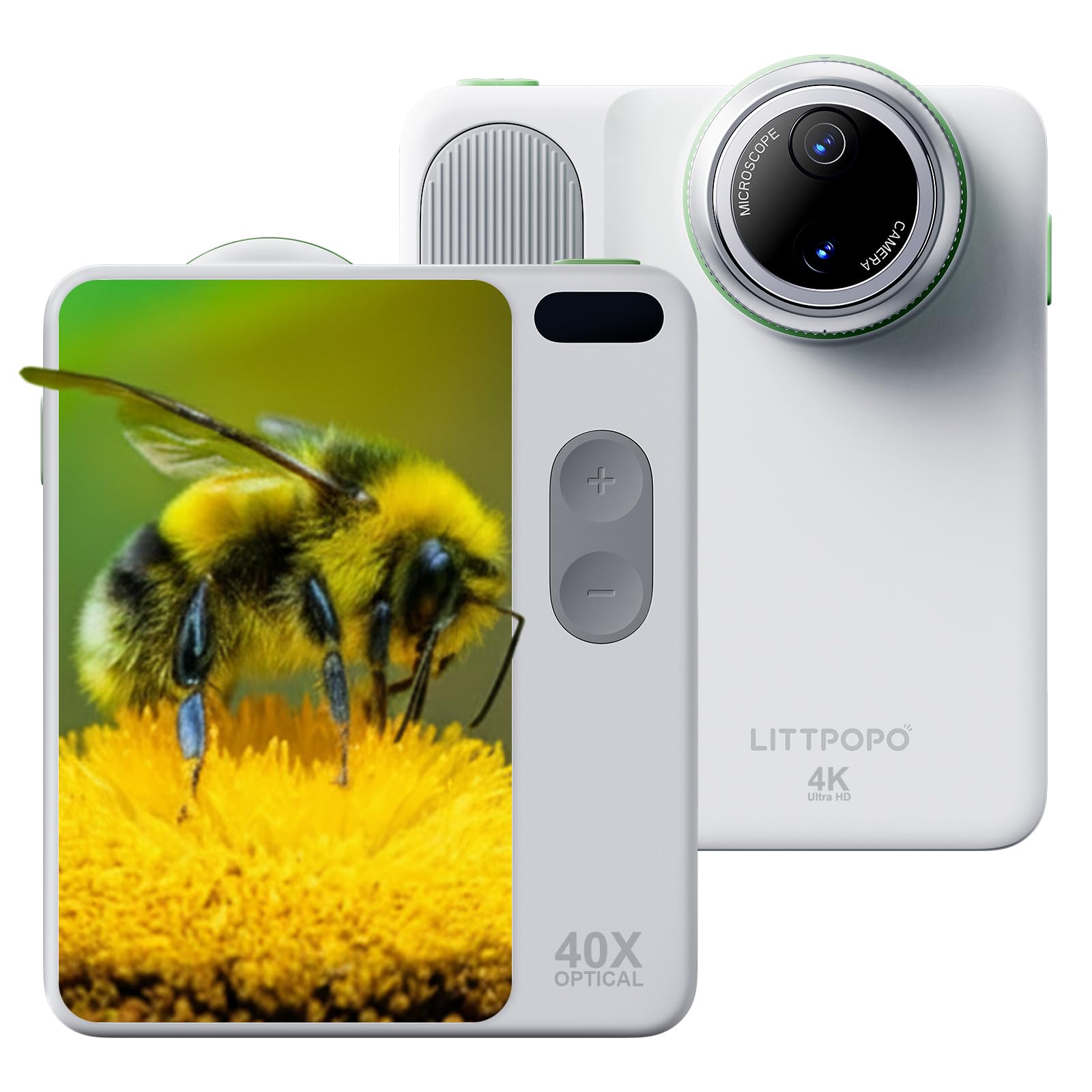 MicroCam-X1 4K Digital Camera, 12MP BSI CMOS Sensor, 400X Microscope, 4K Video, Autofocus, 3.5 LCD | Compact Kids Camera for STE