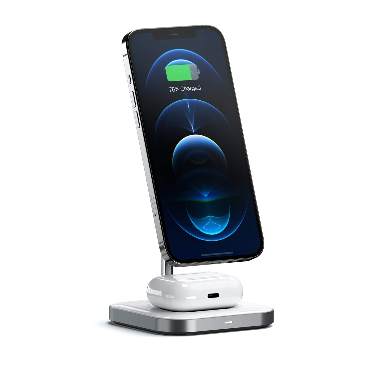Satechi Aluminum 2 In 1 Magnetic Wireless Charging Stand   Compatible With Iphone 15 Pro Max/15 Pro/15/15 Plus, Iphone 14 Pro/14