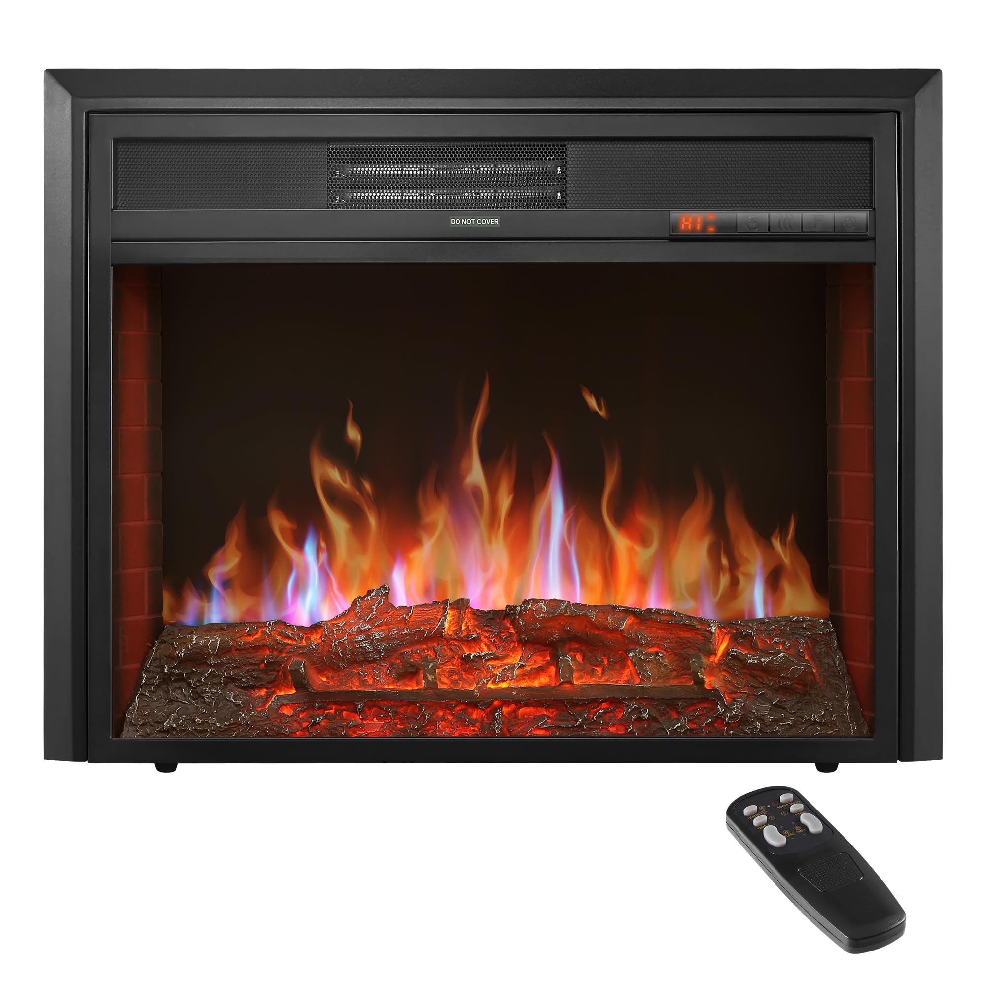 28'' Electric Fireplace Inserts Heater   Recessed Fire Places Electric Fireplace Insert With Remote Control, 8H Timer, 6 Brightn