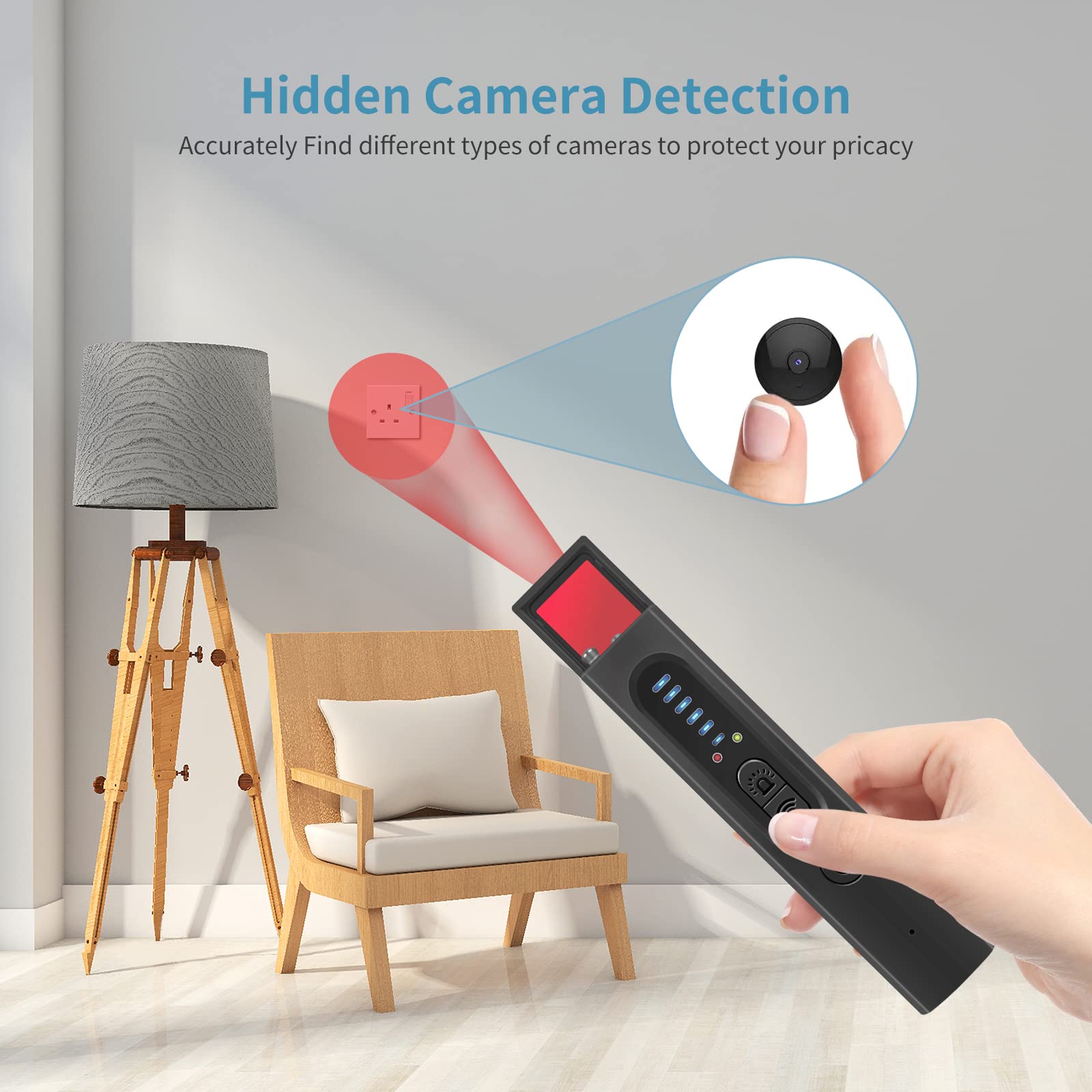 Wriggy Hidden Camera Detector   Pocket Sized Anti Spy / Bug Sweeper Listening Device Gps Tracker Detector, Rf Wireless Signal Sc