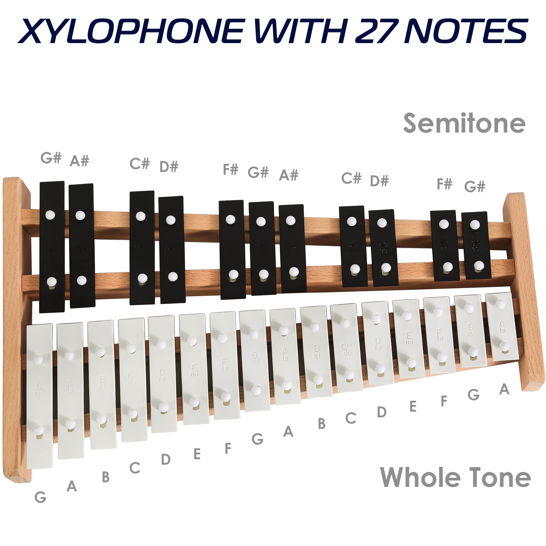 Miniartis Glockenspiel Xylophone | Full Size Glockenspiel Xylophone 27 Note Metal Keys For Adults & Kids | Percussion Instrument