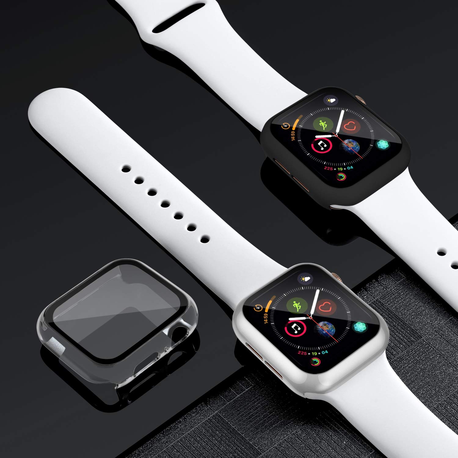 Charlam Compatible With Apple Watch Case 44Mm Iwatch Se Series 6/5/4 Built In Screen Protector, Thin Guard Bumper Full Coverage