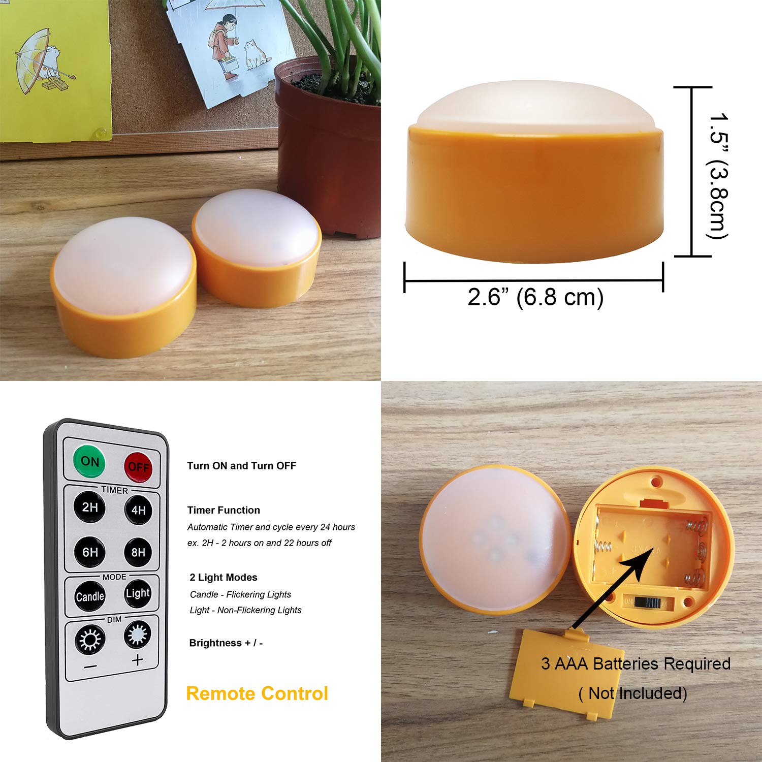 3 Pcs Halloween Pumpkin Lights With Remote And Timer Battery Operated Led Decorative Bright Flickering Flameless Candle Set Bulk