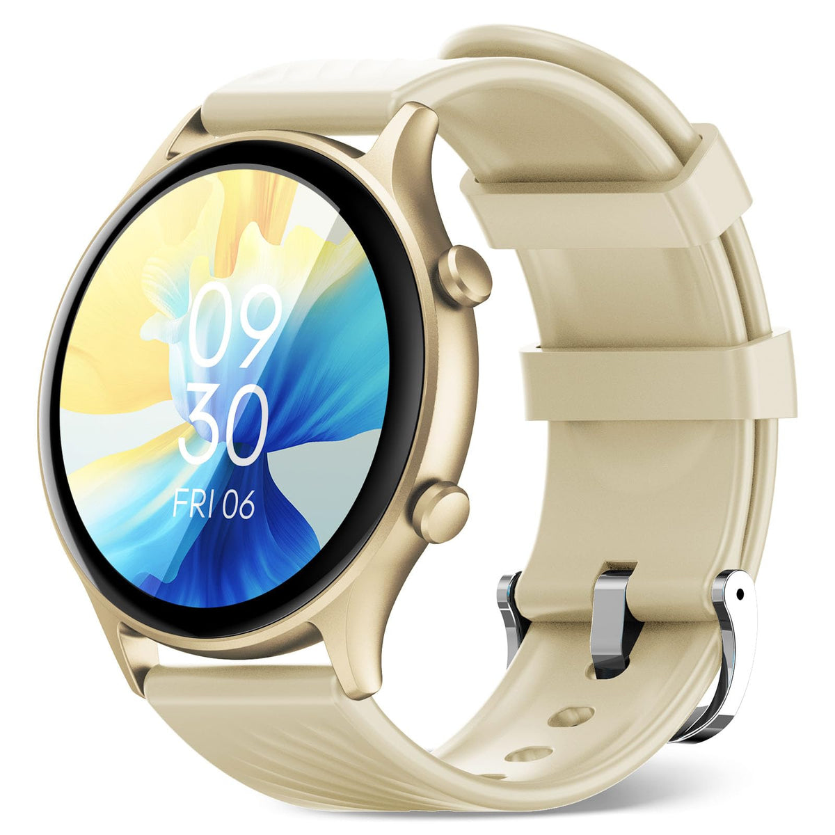 Walkerfit Smart Watches For Women With Bluetooth Calling, Round Smart Watch Compatible With Android Iphone, Fitness Tracker With