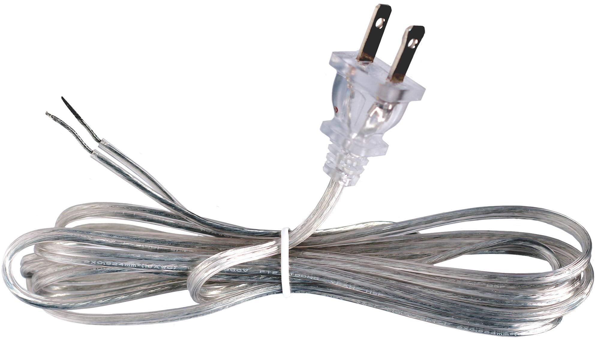 Creative Hobbies Clear Silver Lamp Cord   8 Foot Long, Spt 1, 18 Gauge, Ul Listed Power Cord For Lamp Repair Or Replacement