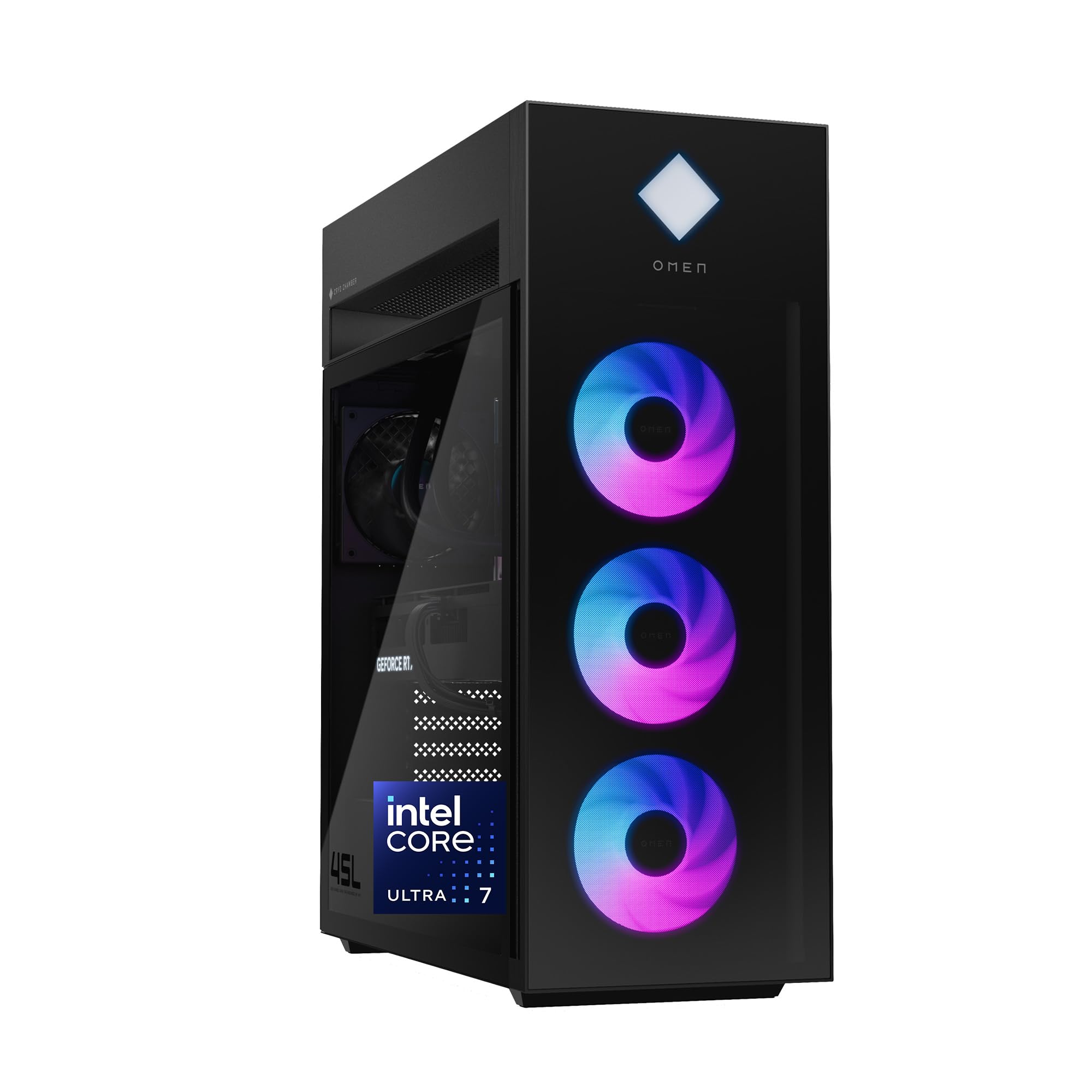 HP OMEN 45L Gaming Desktop, Intel Core Ultra 7 265K, 16 GB RAM, 1 TB SSD, NVIDIA GeForce RTX 5070, Windows 11 Pro, Microsoft Cop