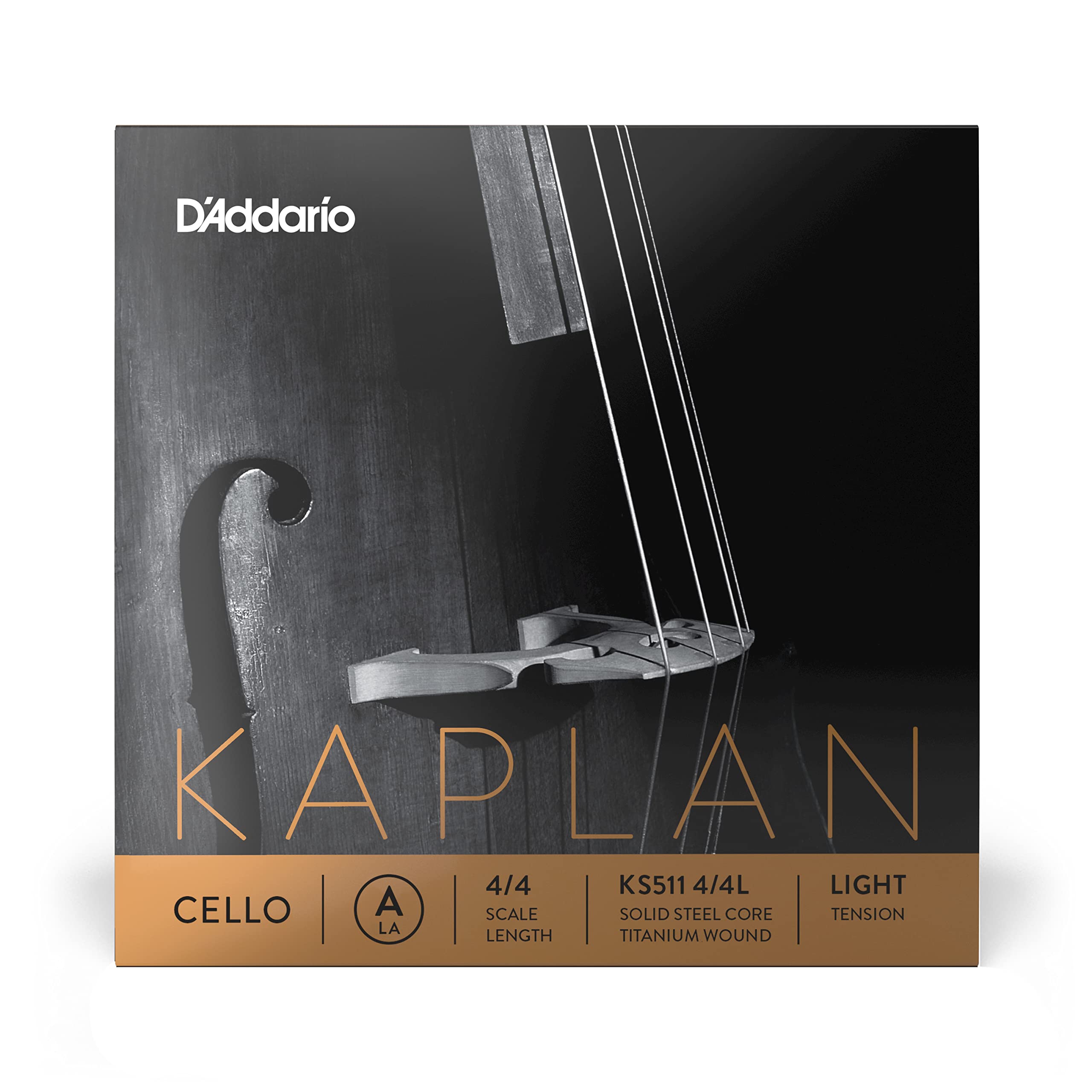 DAddario Kaplan Cello String - Single A String - KS511 4/4L - Cello Strings - 4/4 Scale, Light Tension