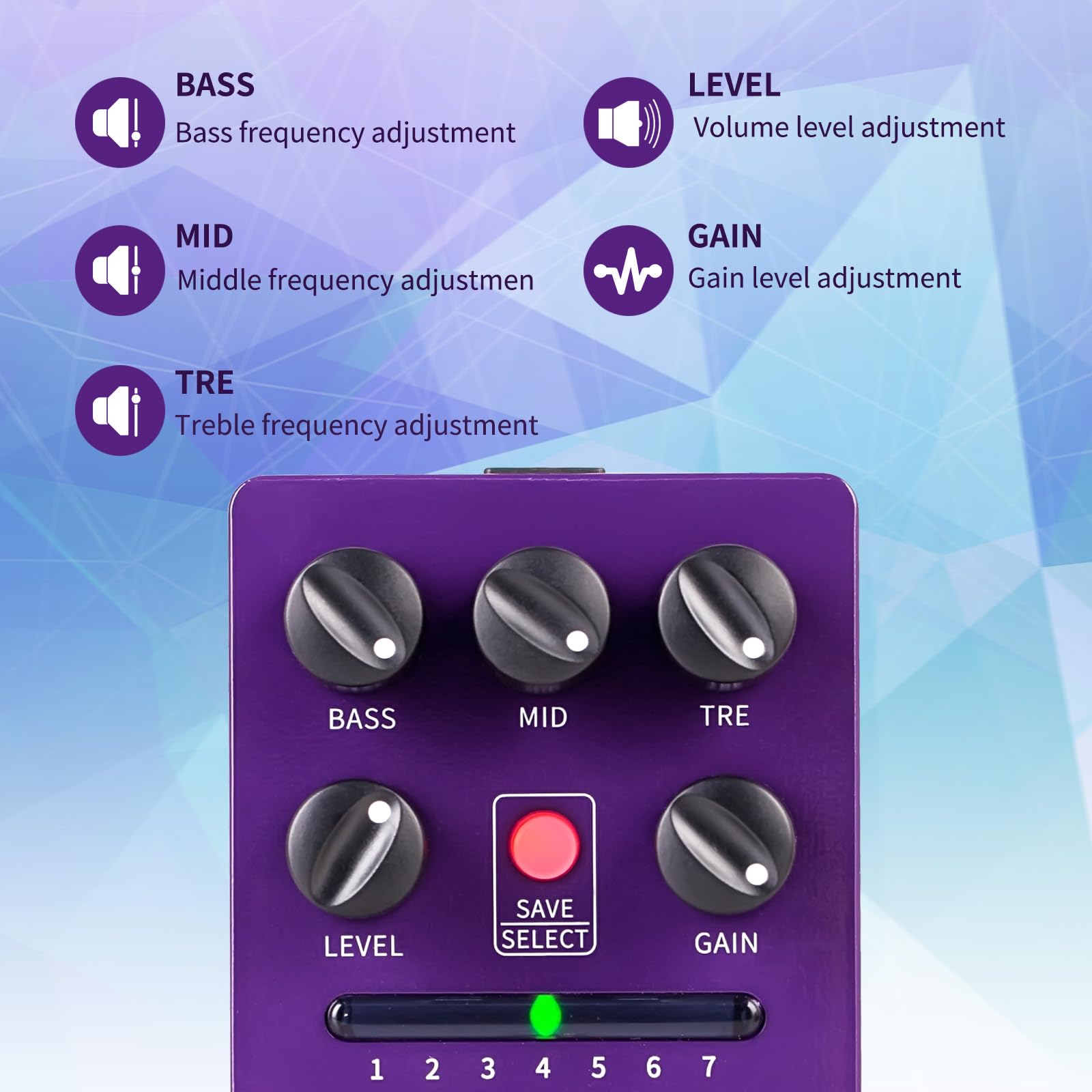 Flamma Fs06 Digital Preamp Pedal Guitar Effects Pedal With Built-In Cabinet Simulation 7 Preamp Models Saveable Preset