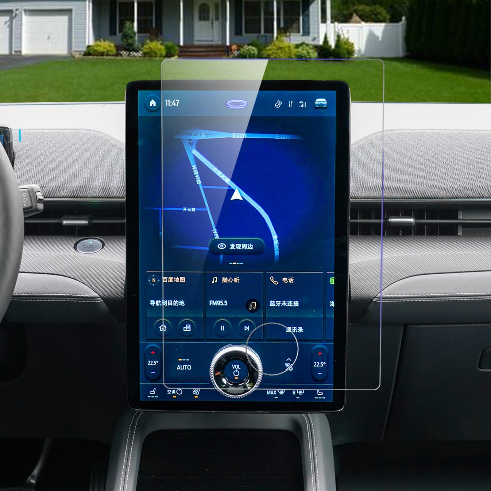 Carwiner Screen Protector For Mustang Mach E 2021 2025 Accessories, Ford F150 Lightning 2022 2025 15.5 Inch Tempered Glass For Ford F 150 & Mach E Anti Glare Fingerprint Navigation Protection