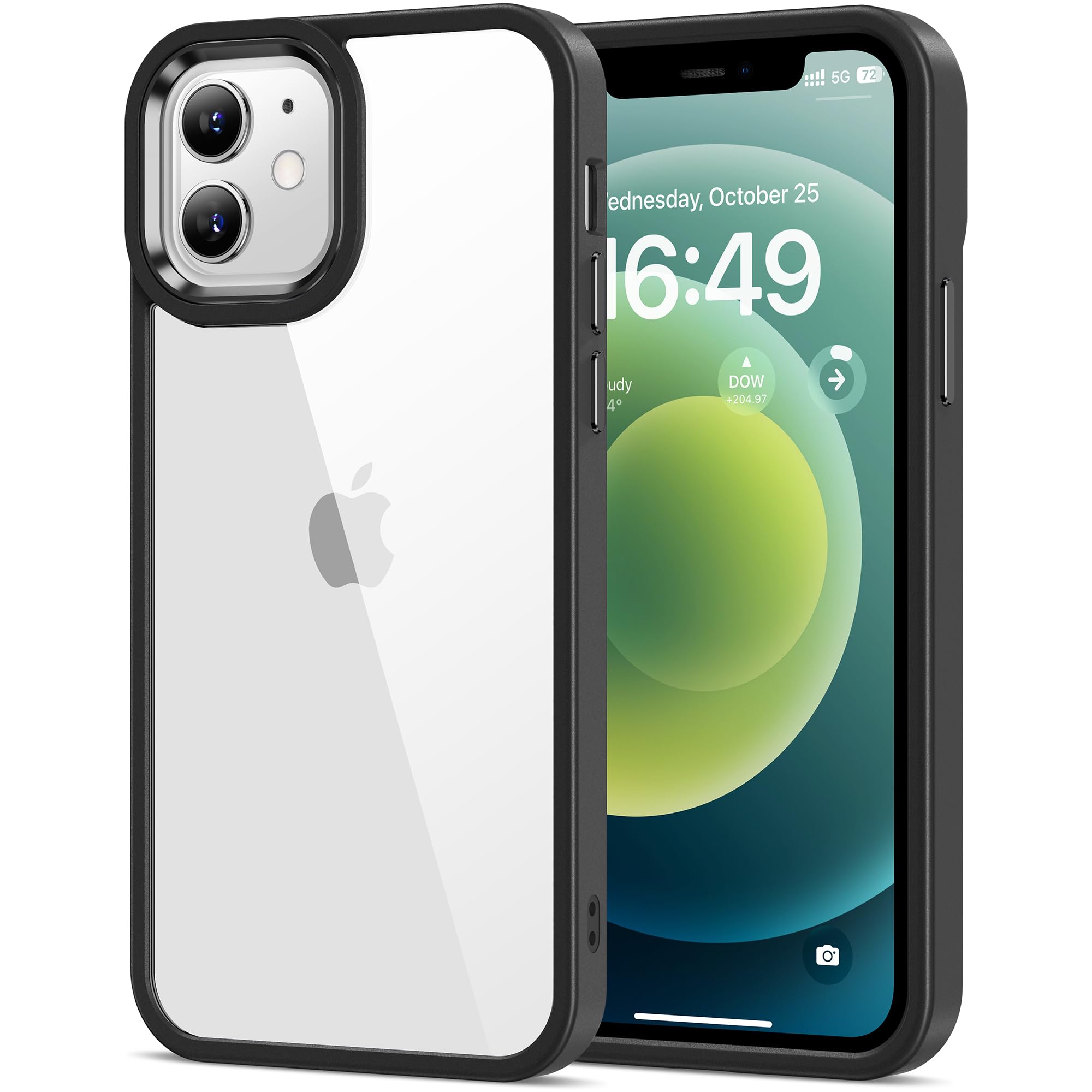 HOOMIL Case for iPhone 12 and iPhone 12 Pro 6.1-Inch, Non-Yellowing, Drop Protection, Anti-Scratch Transparent Hard Back Phone C