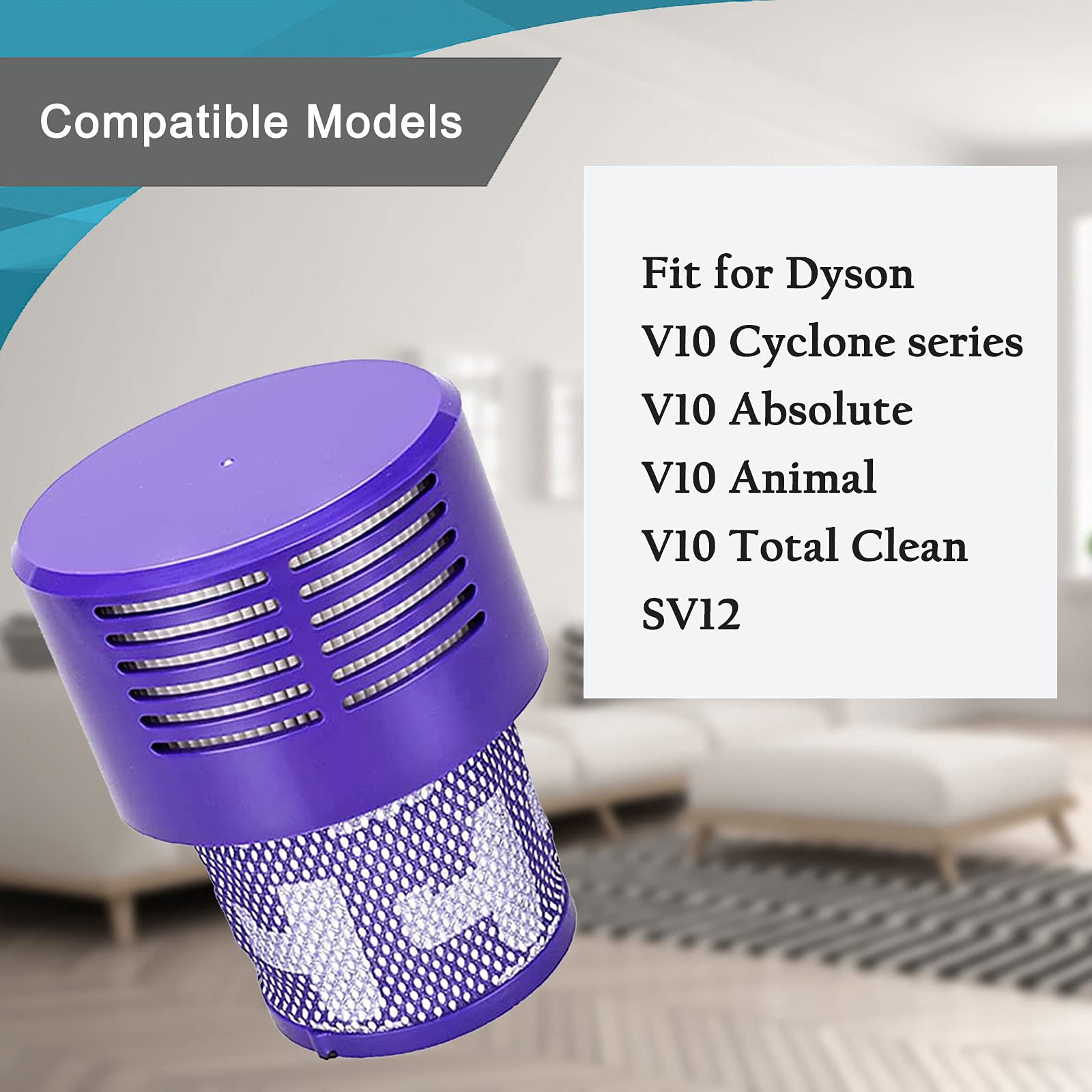 3 Pack V10 Filters Replacement Parts Compatible With Dyson V10 Cyclone Series, Cyclone V10 Absolute, Cyclone V10 Animal, V10 Tot