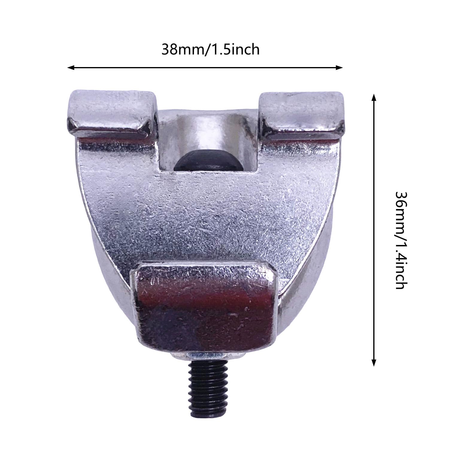 Tuoren Bass Drum Hoop Mounting Bracket Tom Hoop Clamp For Cowbell, Jam Block, Tambourine, Splash Cymbal Silver