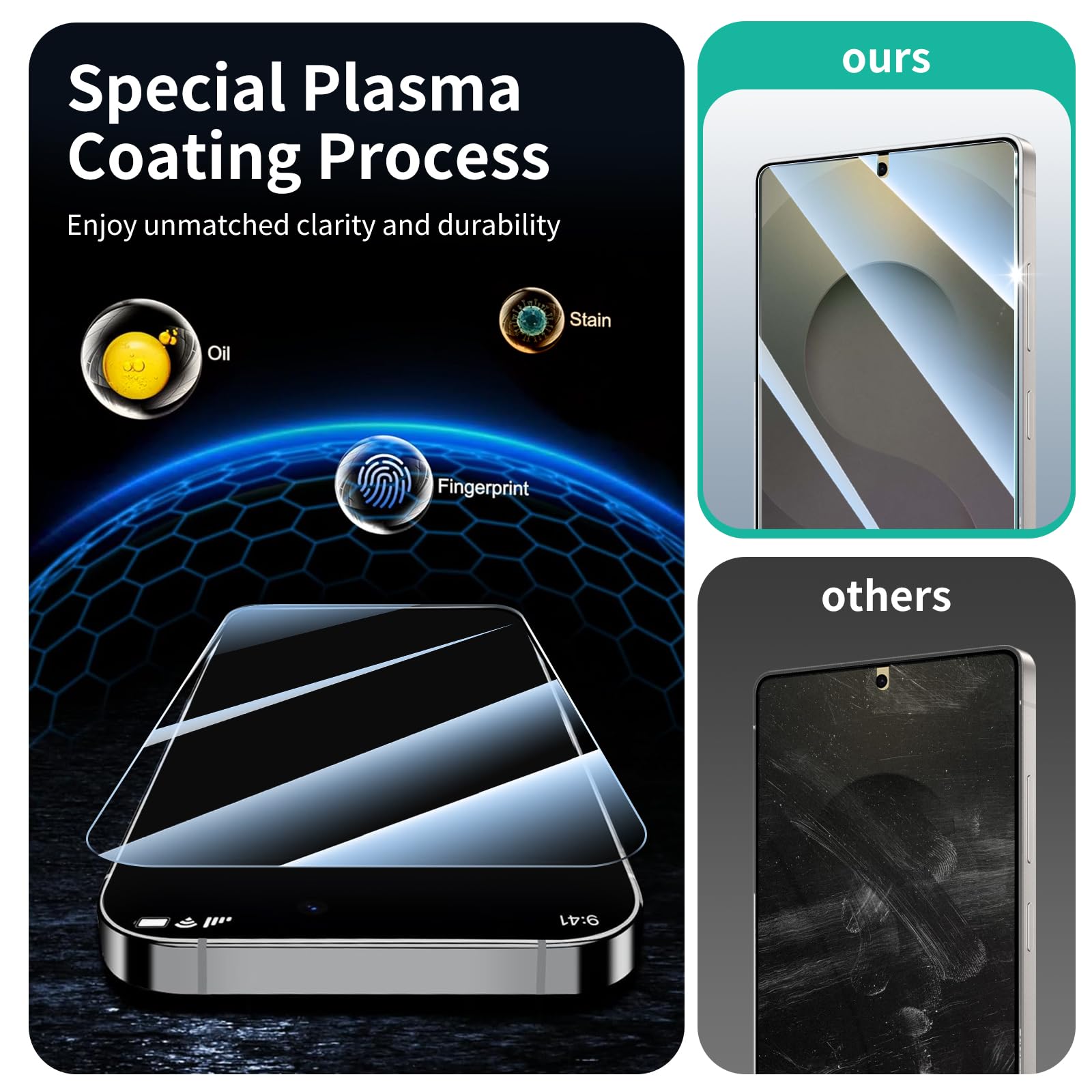 Fynorao Screen Protector And Camera Lens Protector For Samsung Galaxy S25 Ultra, Double Shatterproof Hd Tempered Glass Film, [9H