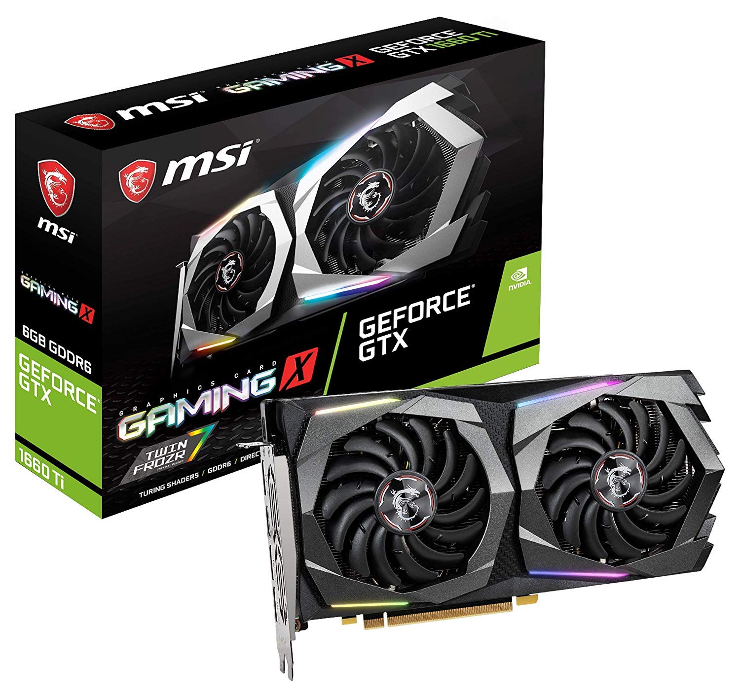 MSI Gaming GeForce GTX 1660 Ti 192bit HDMI/DP 6GB GDRR6 HDCP Support DirectX 12 Dual Fan VR Ready OC Graphics Card (GTX 1660 TI