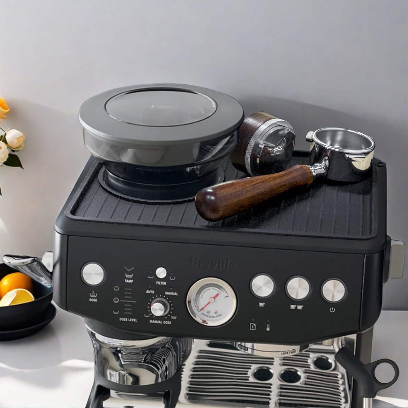 Coffee Mat For Breville 876, Espresso Tamper Mat, Food Grade Silicone Non Slip, 10.83In X 7.48In, Waterproof Heat Resistant, Esp