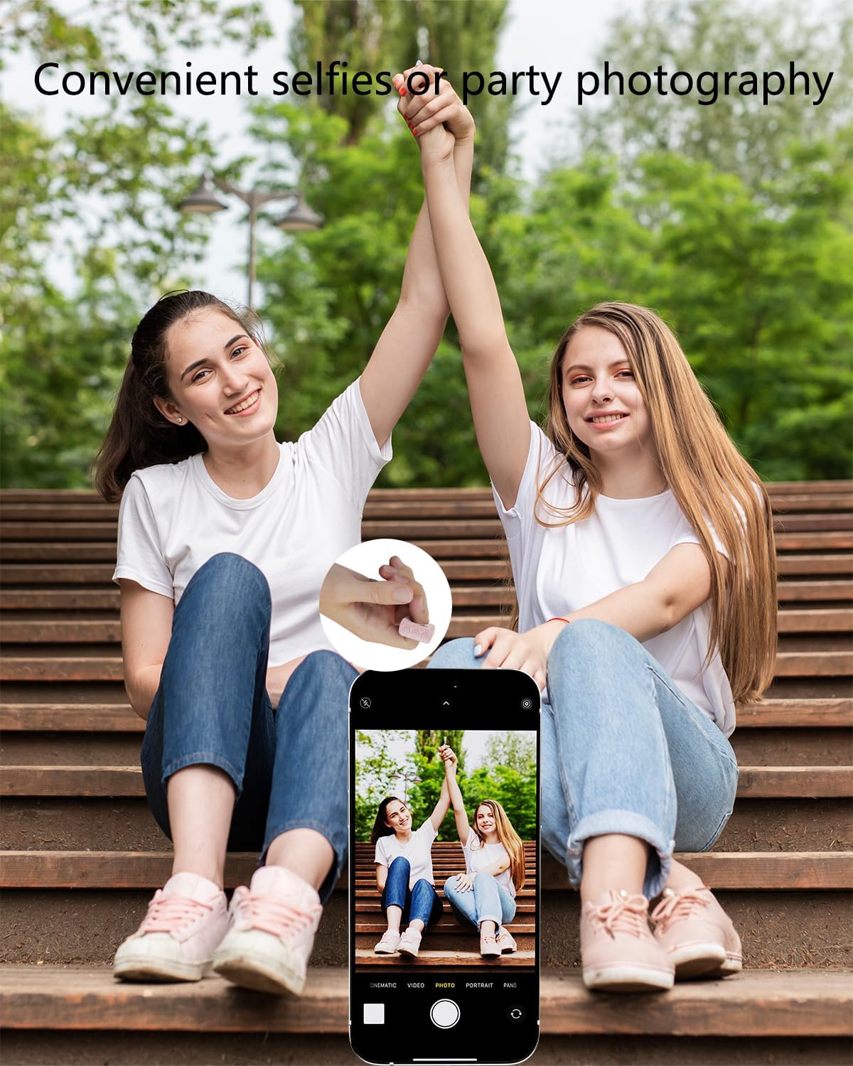3-Link 2-Pack Tiktok Scrolling Ring Plus Version, Remote Control For Tiktok/Youtube Shorts/Instagram Reels, Bluetooth Page Turne